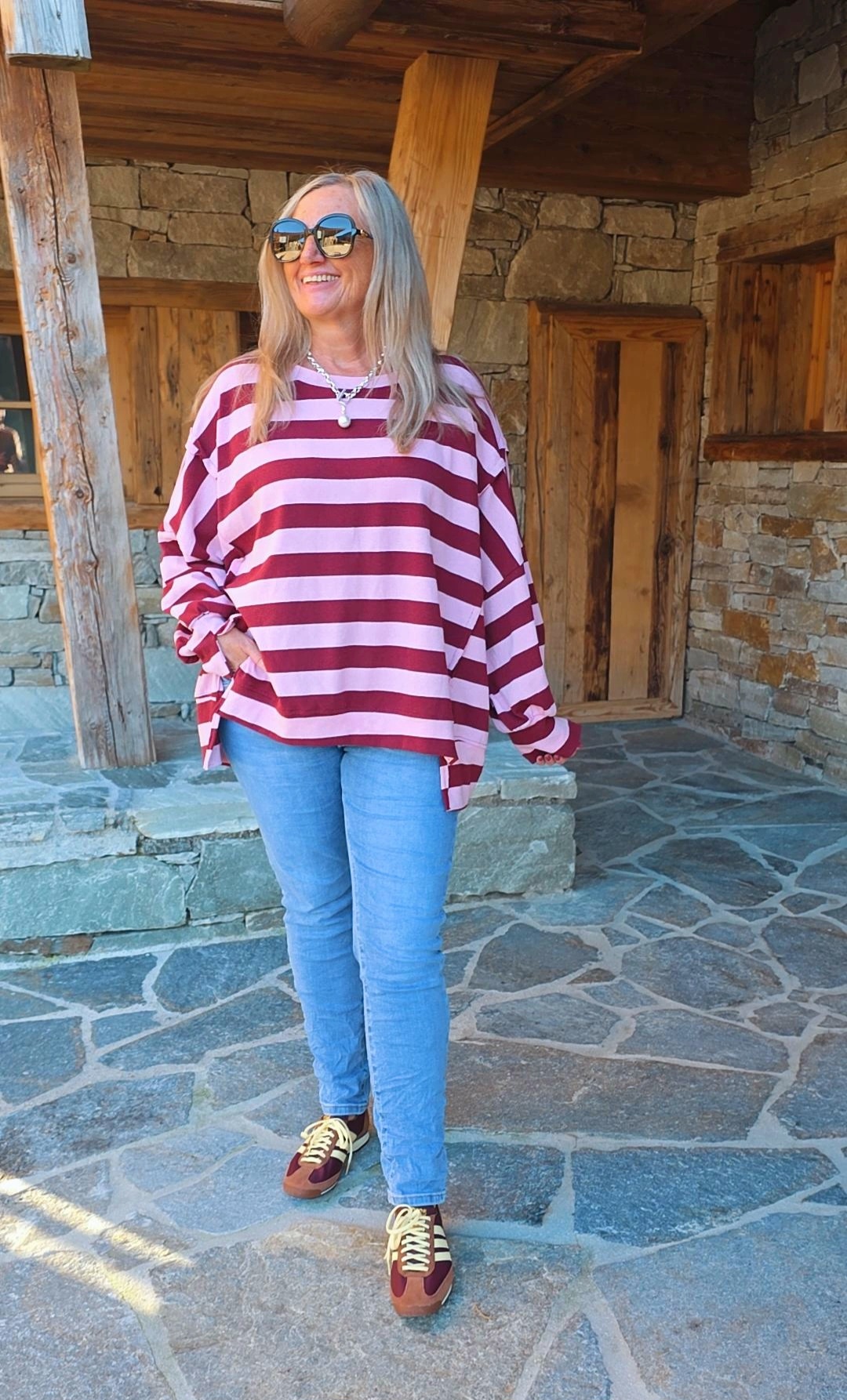 OVERSIZE SWEATER AYLIN BLOCKSTREIFEN 34-44/46 Made in Italy