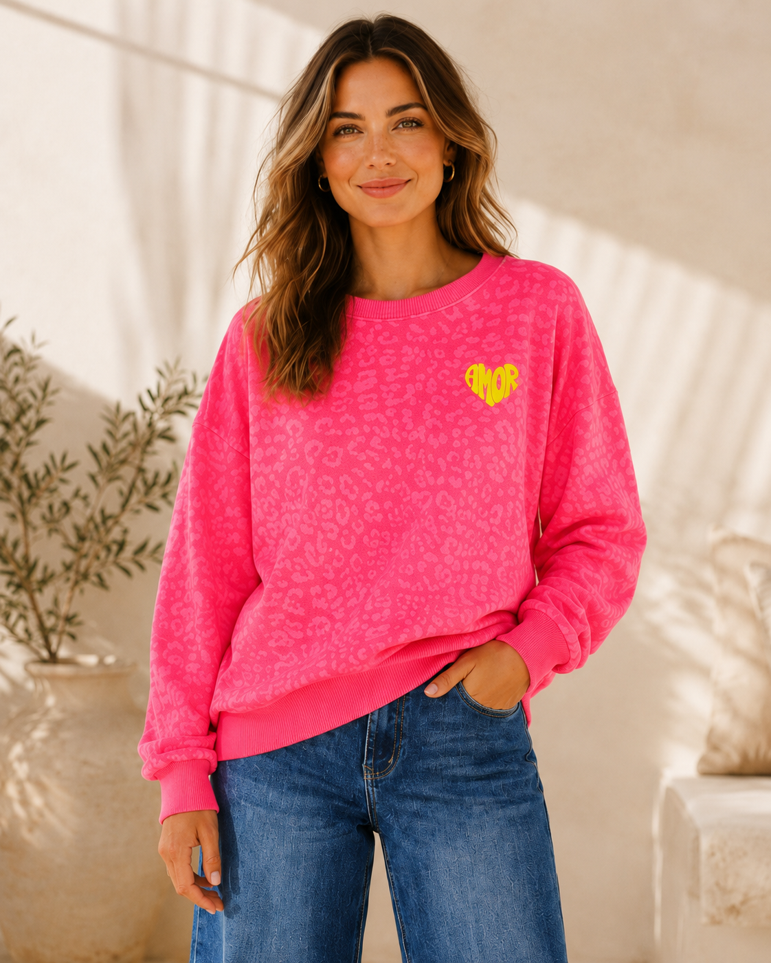 Sweatshirt Leo Amor I NO. SW0017 I lässiger Oversize-Look I Made in Italy 34-42/44