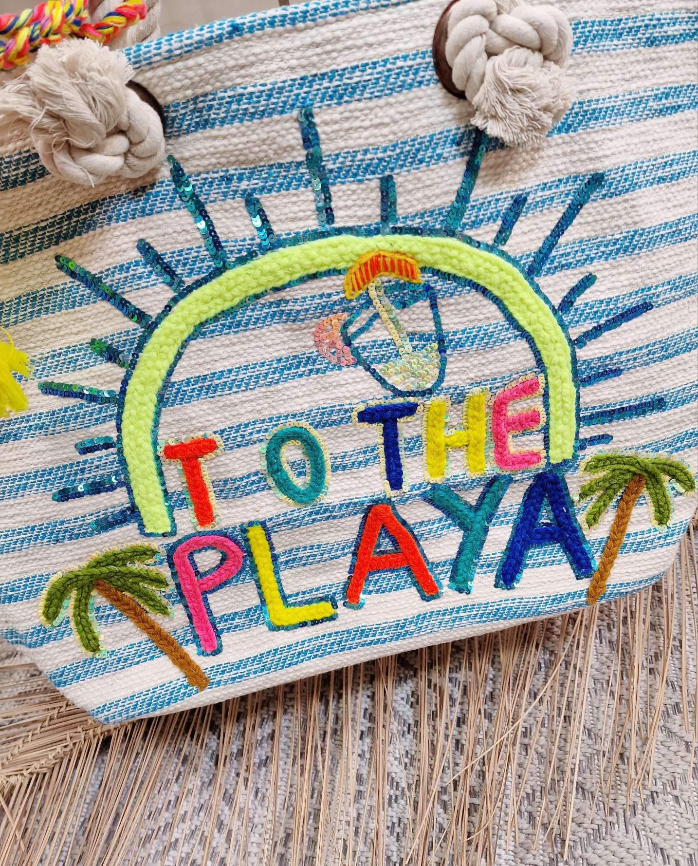 XXL BEACH BAG TO THE PLAYA Italy Design Bohemian Tasche Beach Bag Strand