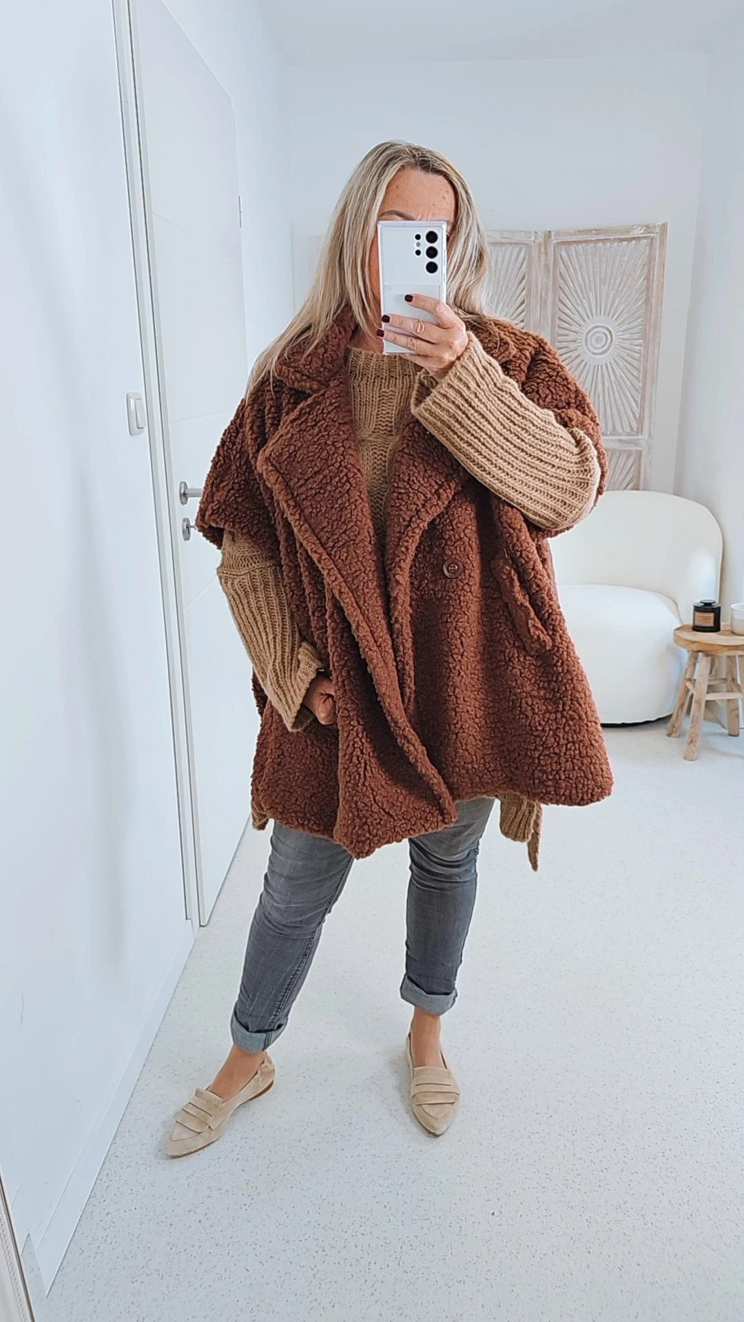 TEDDY WESTE ANNI Made in Italy 34-46/48 Mantel Jacke ärmellos COAT TEDDY WESTE ANNI Made in Italy 34-46/48 Mantel Jacke ärmellos COAT
