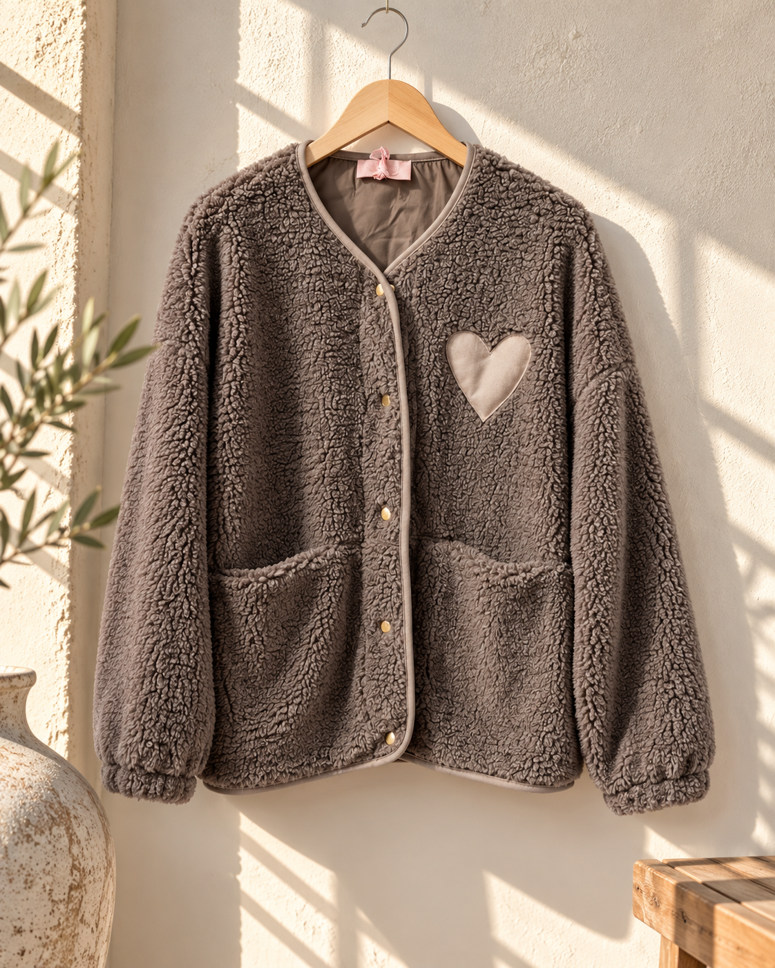 Teddyjacke mit Herz – TJ0122 | Made in Italy | passt bis gute Gr. 42