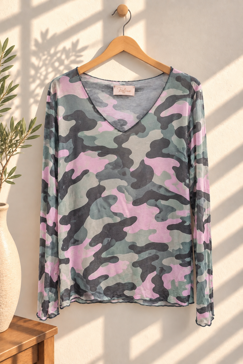 Cashmere-Shirt Camouflage – Made in Italy CS0088| bis ca. Gr. 42