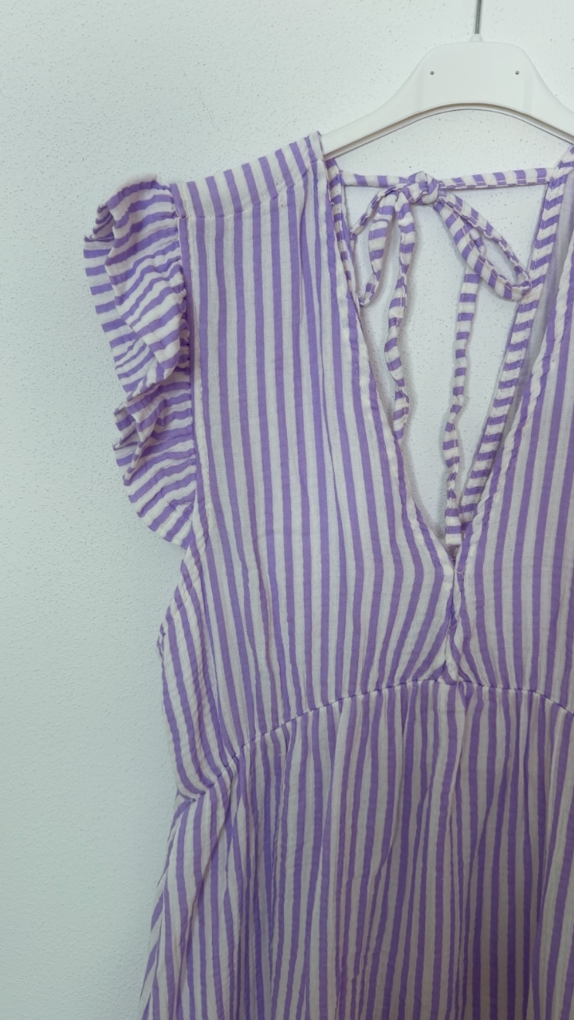 MUSSELIN KLEID ZOE STRIPES 34 - 42 Made in Italy ärmellos Rüsche