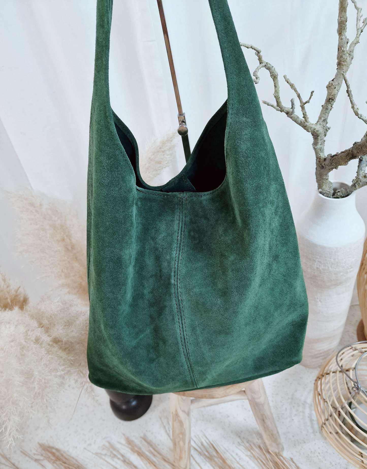 EDLER WILDLEDER SHOPPER MONIKA KHAKI Made in Italy Leder Tasche