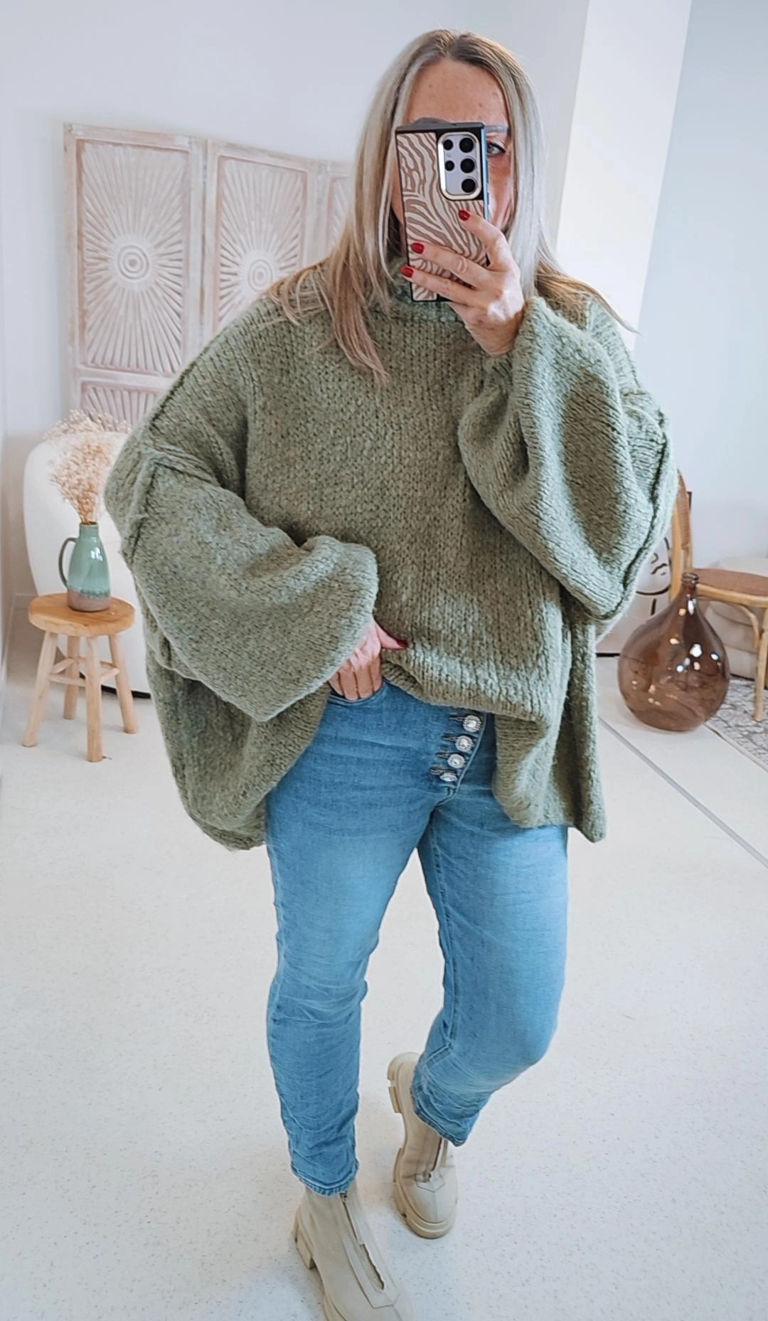 COZY KNIT SWEATER SCARLETT Made in Italy 34-48 OVERSIZE Pullover 