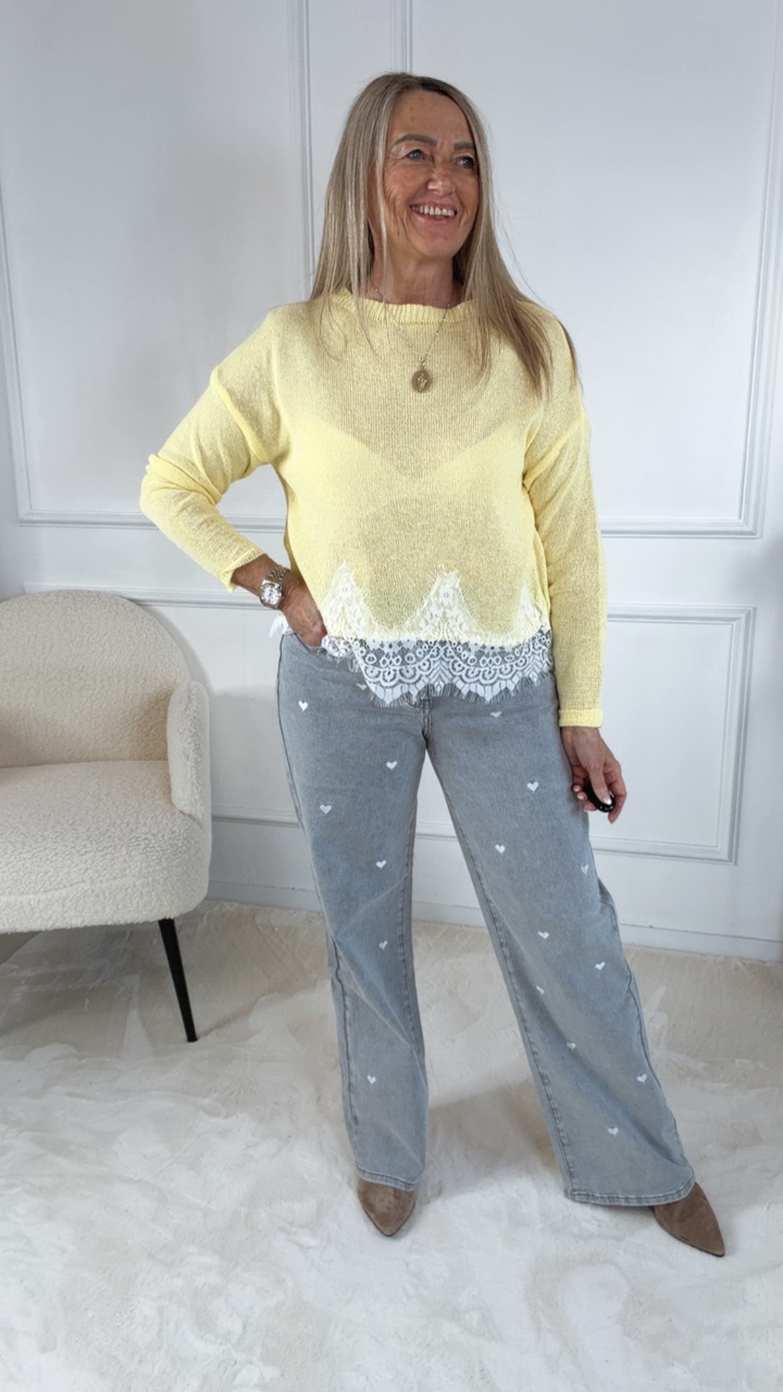 KNIT SWEATER CAMILA SPITZE Made in Italy 34 - 40