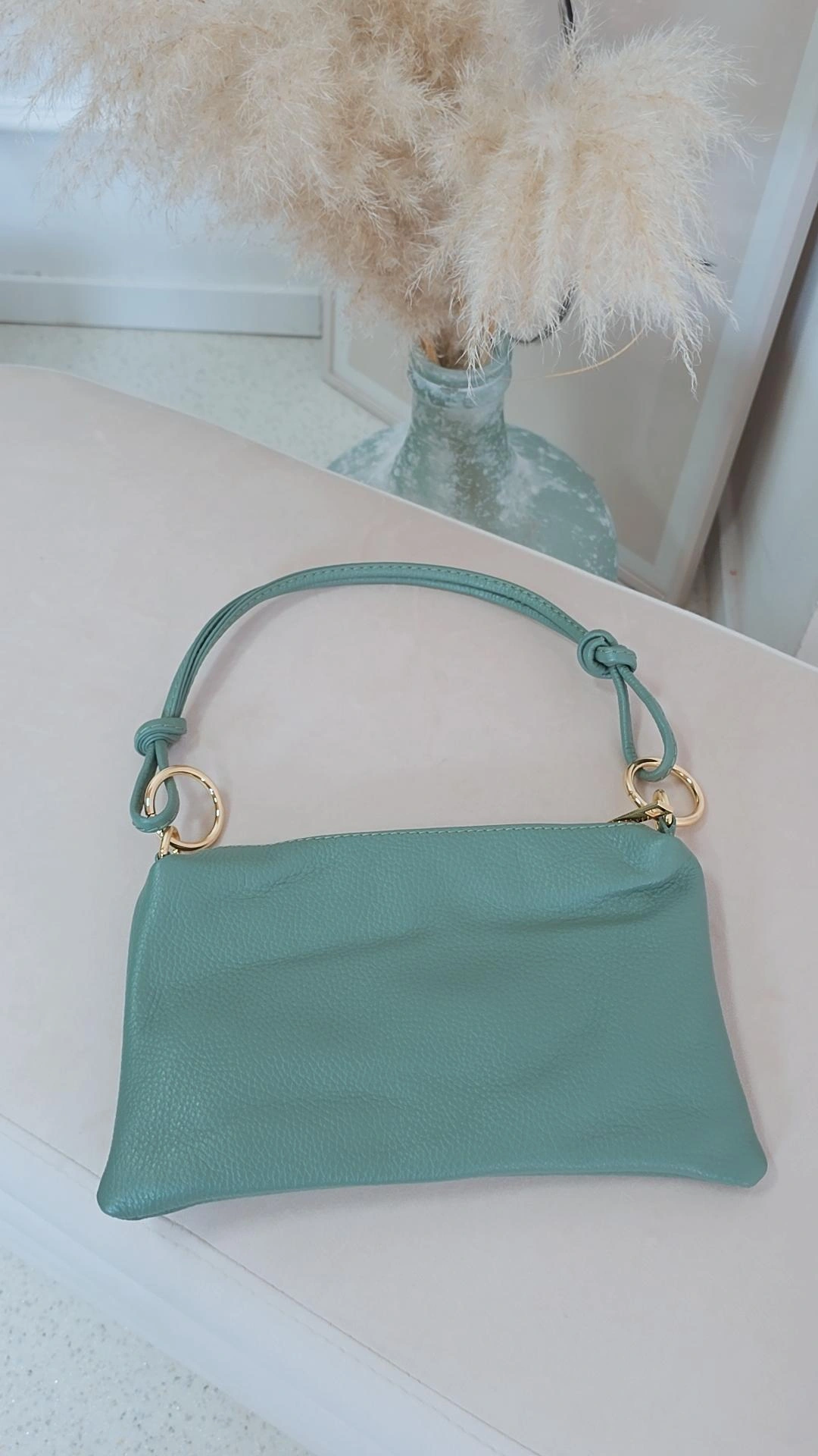 LEDERTASCHE MALIA Made in Italy Clutch Umhängetasche