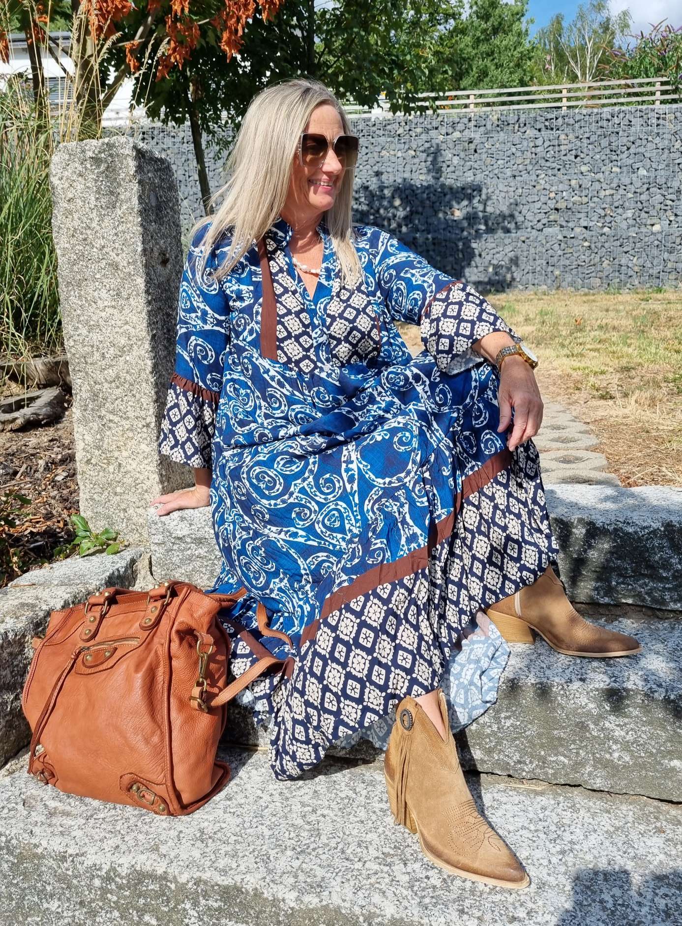 MAXI TUNIKA DRESS STROMBOLI BLAU 34-40/42 Made in Italy langes Kleid Hängerchen Tunikakleid MAXI TUNIKA DRESS STROMBOLI BLAU 34-40/42 Made in Italy langes Kleid Hängerchen Tunikakleid