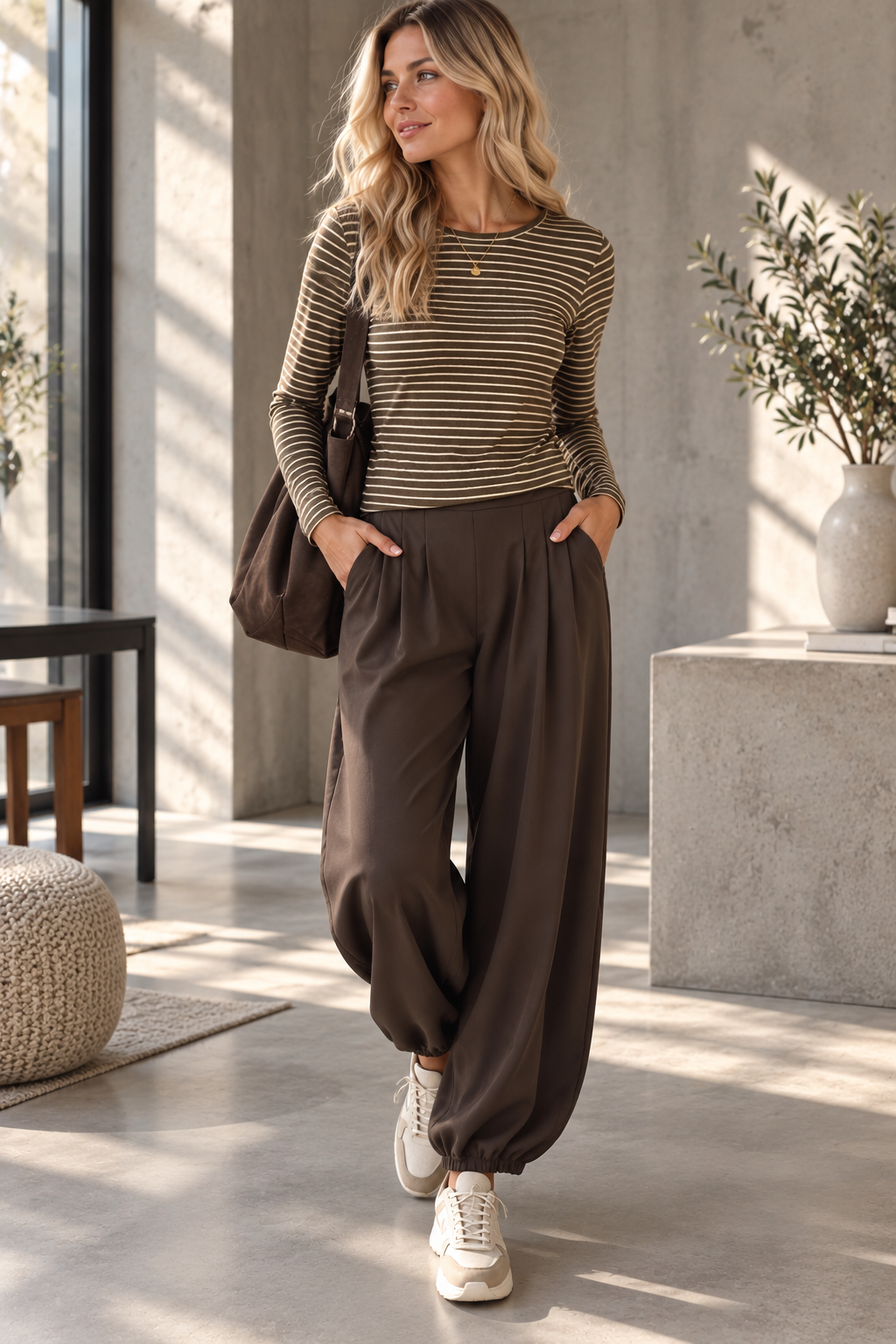COMFY STRETCH LANGARMSHIRT STREIFEN Made in Italy Gr.  34- 40/42 LS0113 Cashmere