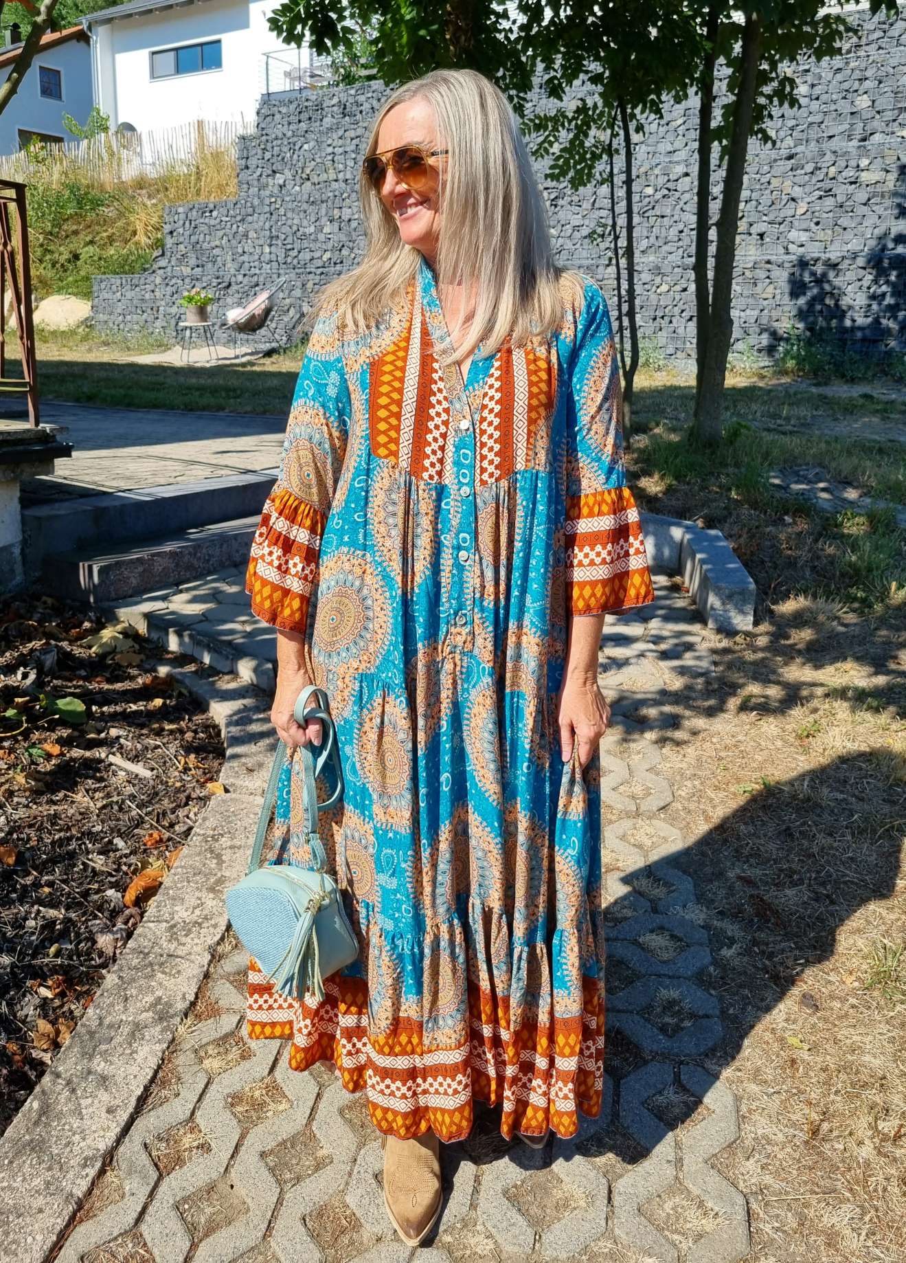 MAXI TUNIKA DRESS MICAELA TÜRKIS 34-42 Made in Italy langes Kleid Hängerchen Tunikakleid MAXI TUNIKA DRESS MICAELA TÜRKIS 34-42 Made in Italy langes Kleid Hängerchen Tunikakleid