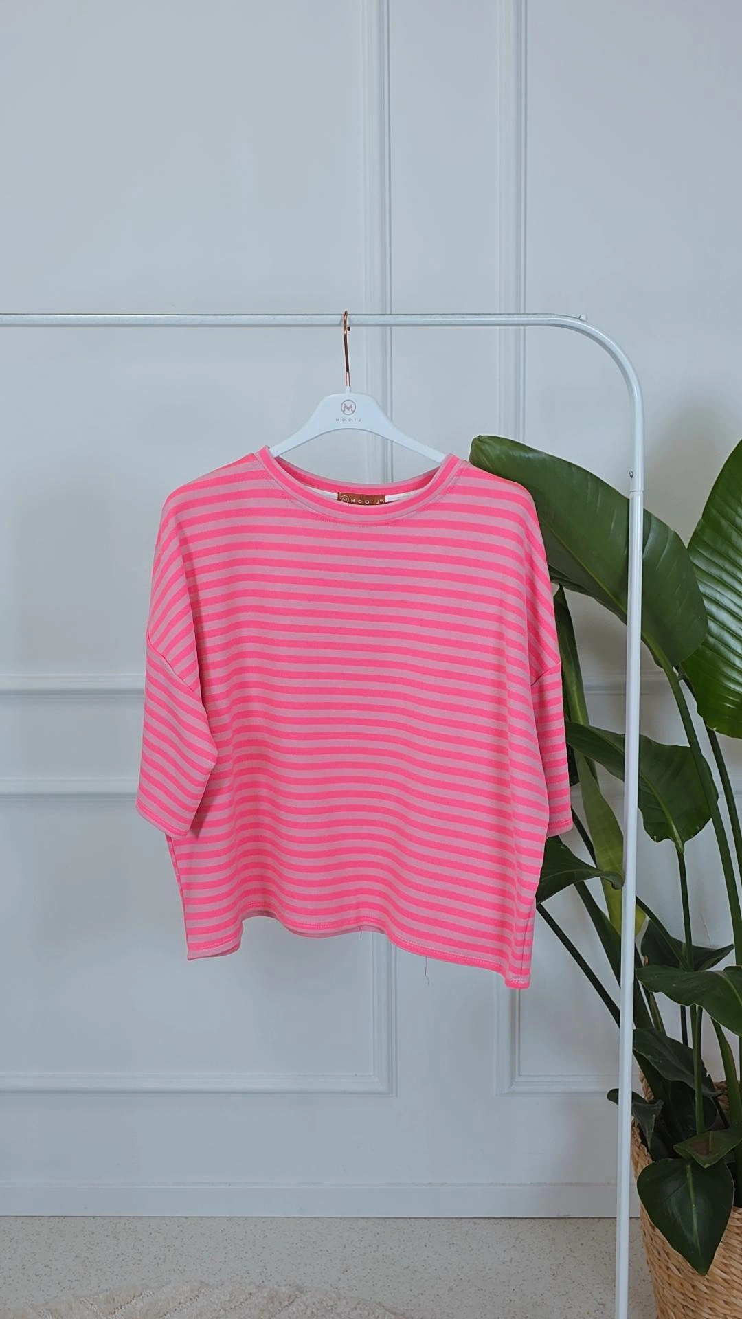 OVERSIZE SWEATER STRIPES TAMSIN Made in Italy 34-44 Kurzarm Sweatshirt