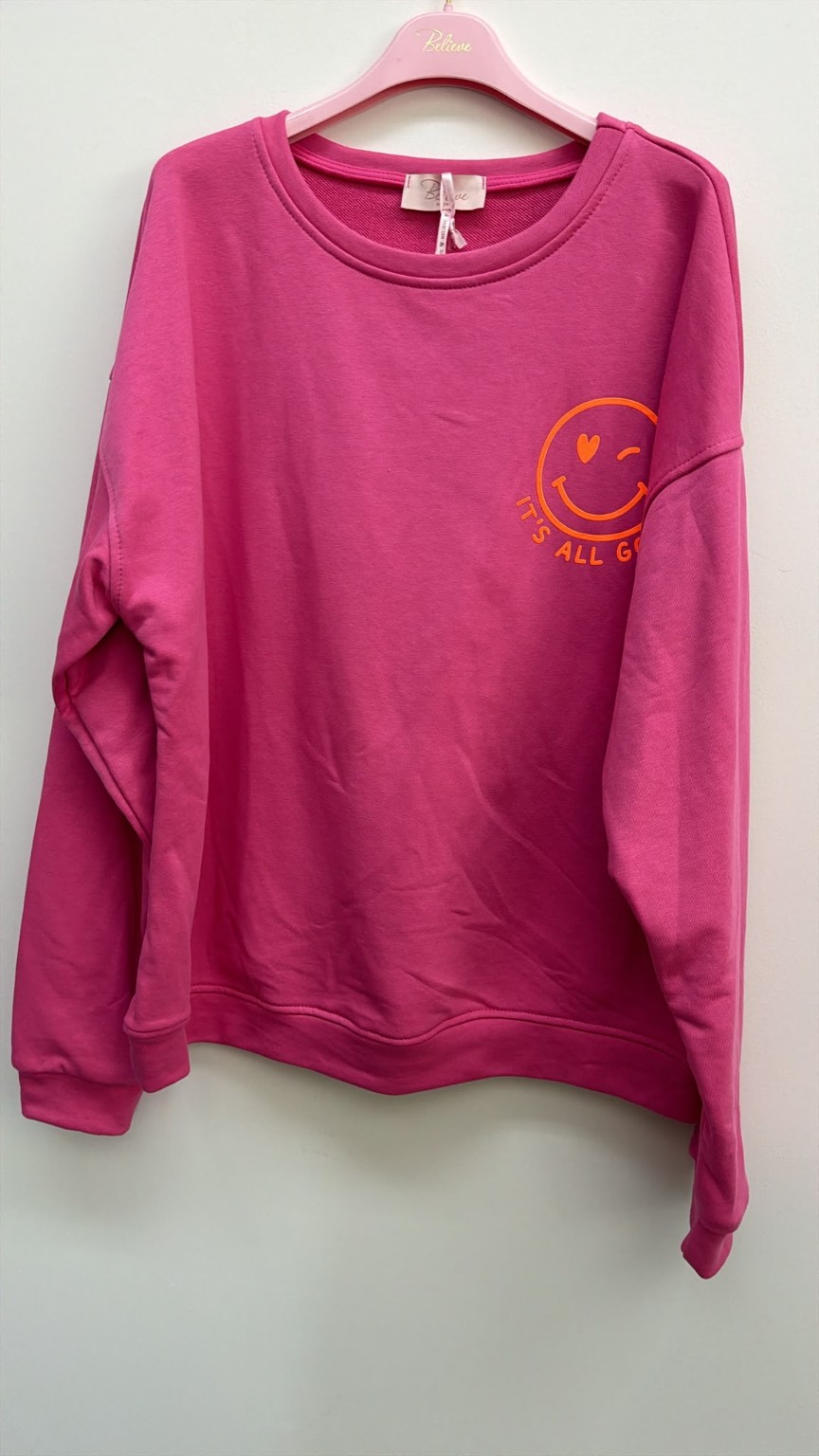Sweatshirt „Happy Vibes NINA“ – Made in Italy