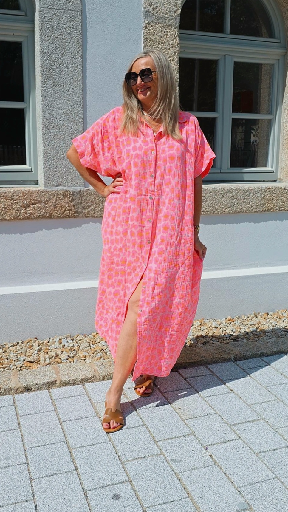 MUSSELIN BLUSENKLEID PALERMO Made in Italy 34-46/48