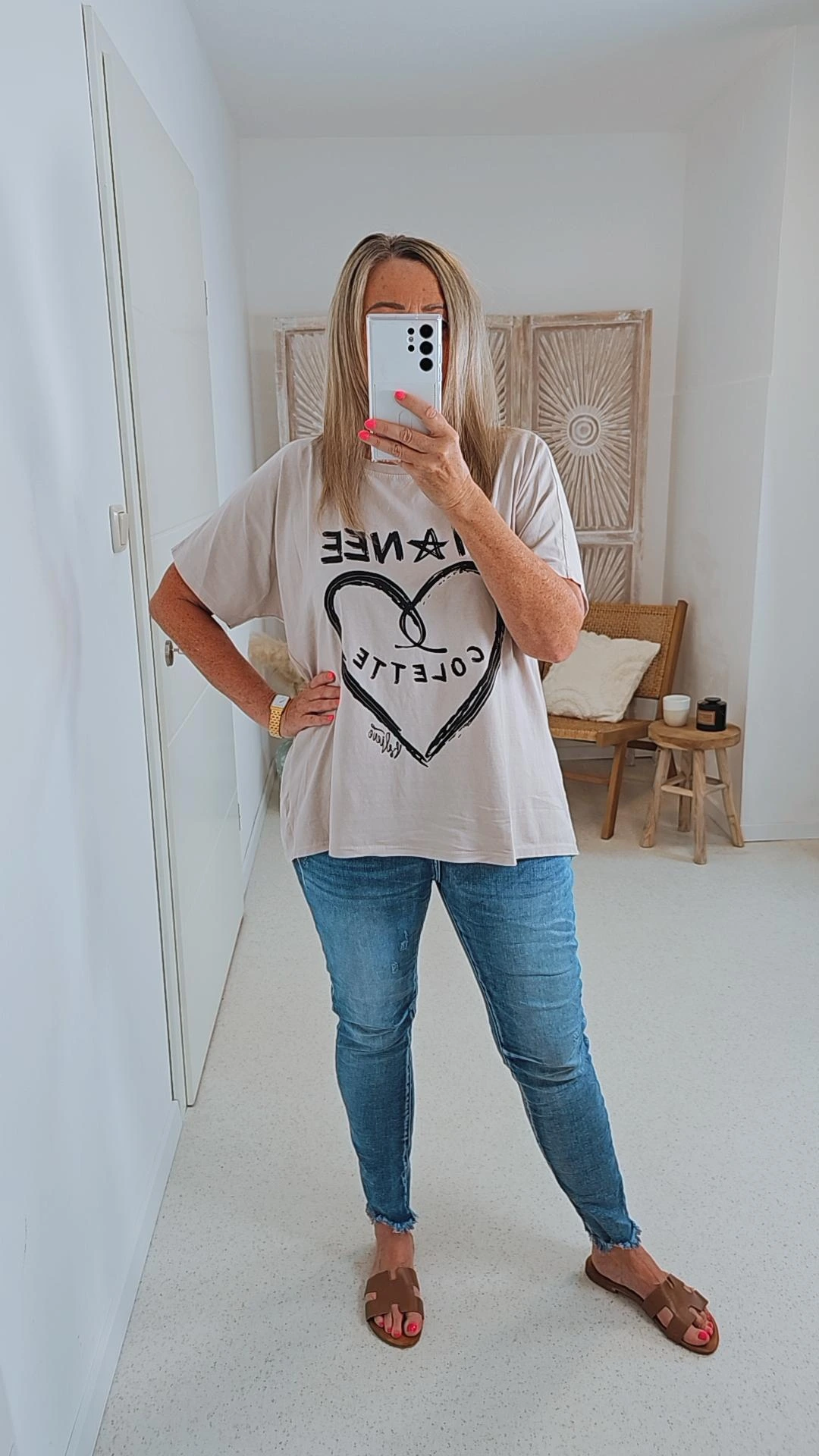BASIC T-SHIRT BELIEVE BEIGE Trend Made in Italy  36 - 42 Kurzarm Shirt