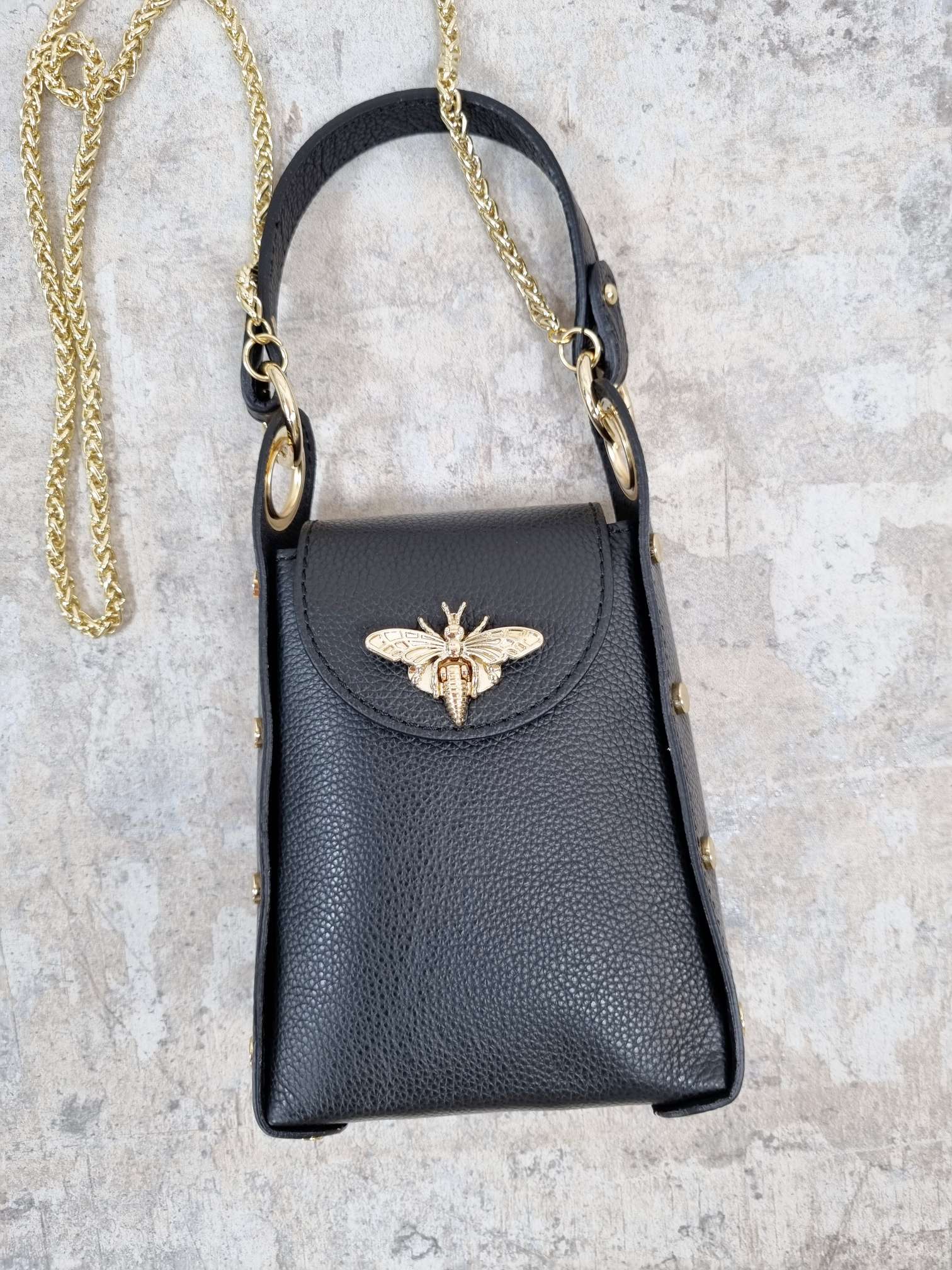 HANDYTASCHE BIENE BIG Made in Italy Ledertasche Umhängetasche Tasche echt Leder versch. Farben HANDYTASCHE BIENE BIG Made in Italy Ledertasche Umhängetasche Tasche echt Leder versch. Farben