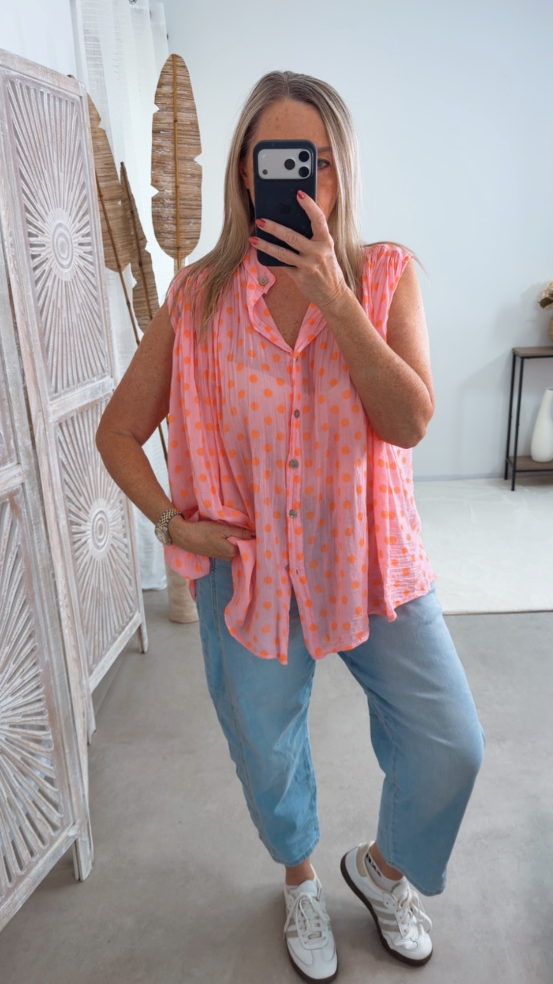 Polka Dots Bluse Zafirella Made in Itlay 34-42/44