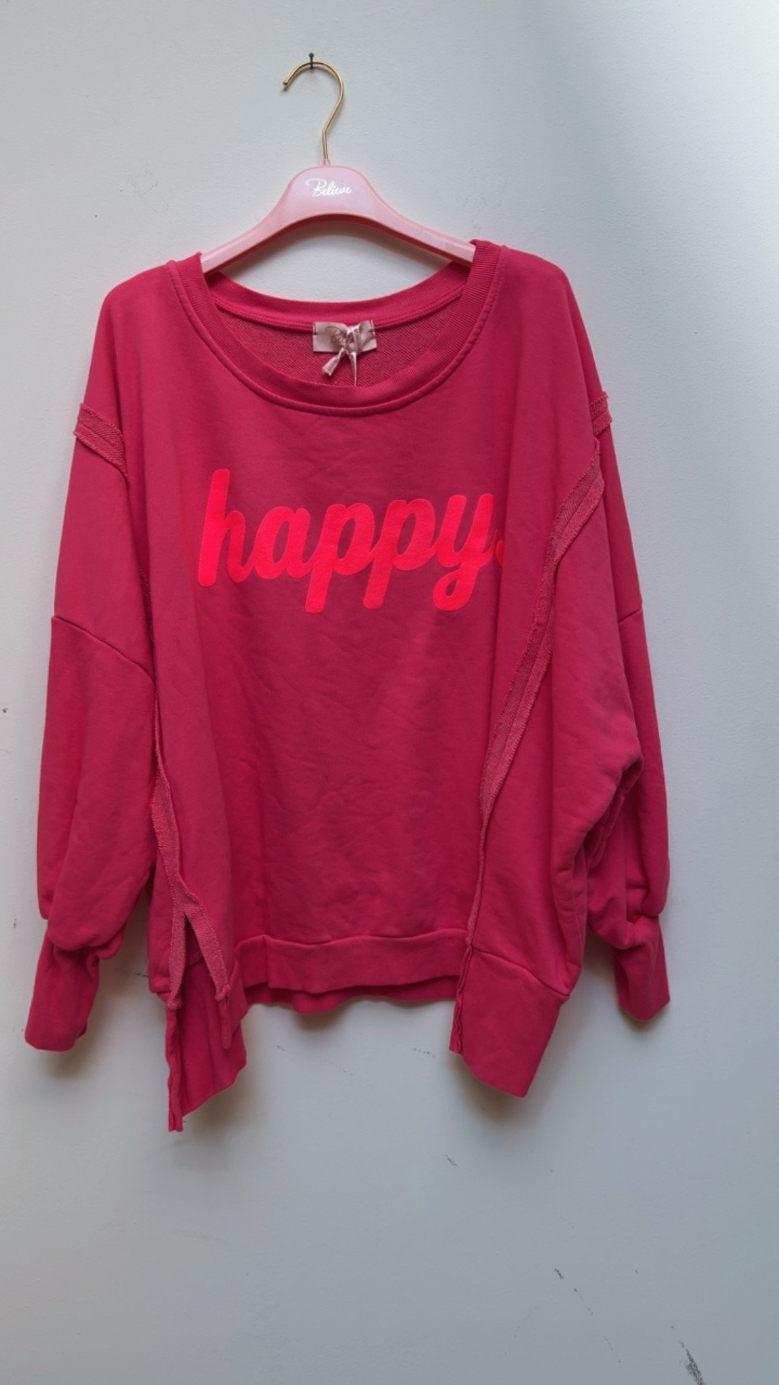 Sweatshirt Nives – Happy Vibes im lässigen Oversize-Look Made in Italy 34-48