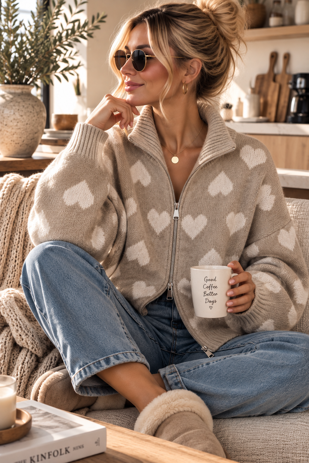 Strickjacke „Herz / Heart“ – ST0081 | Made in Italy 34-44 Strickjacke
