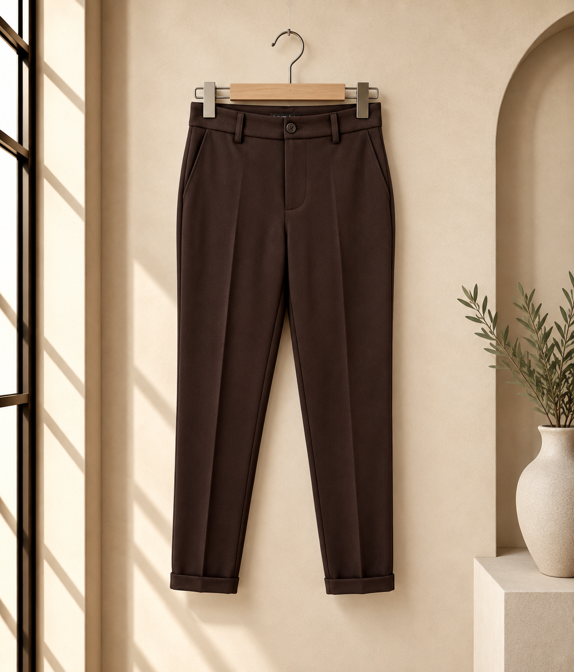 Chino Hose Uni H0066 Schoko I Made in Italy