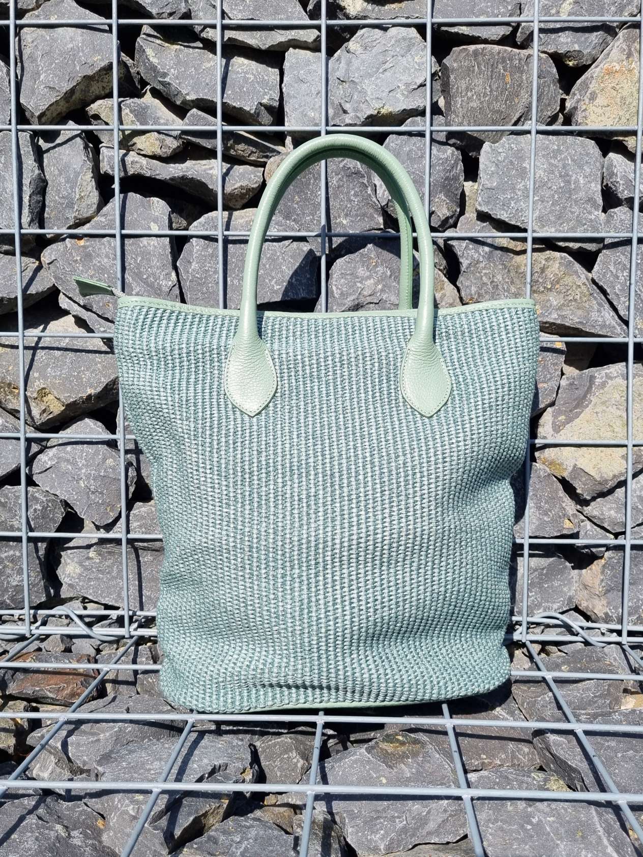 BAST SHOPPER ARIA MINT Leder Tasche Shopping Bag Umhängetasche Made in Italy BAST SHOPPER ARIA MINT Leder Tasche Shopping Bag Umhängetasche Made in Italy