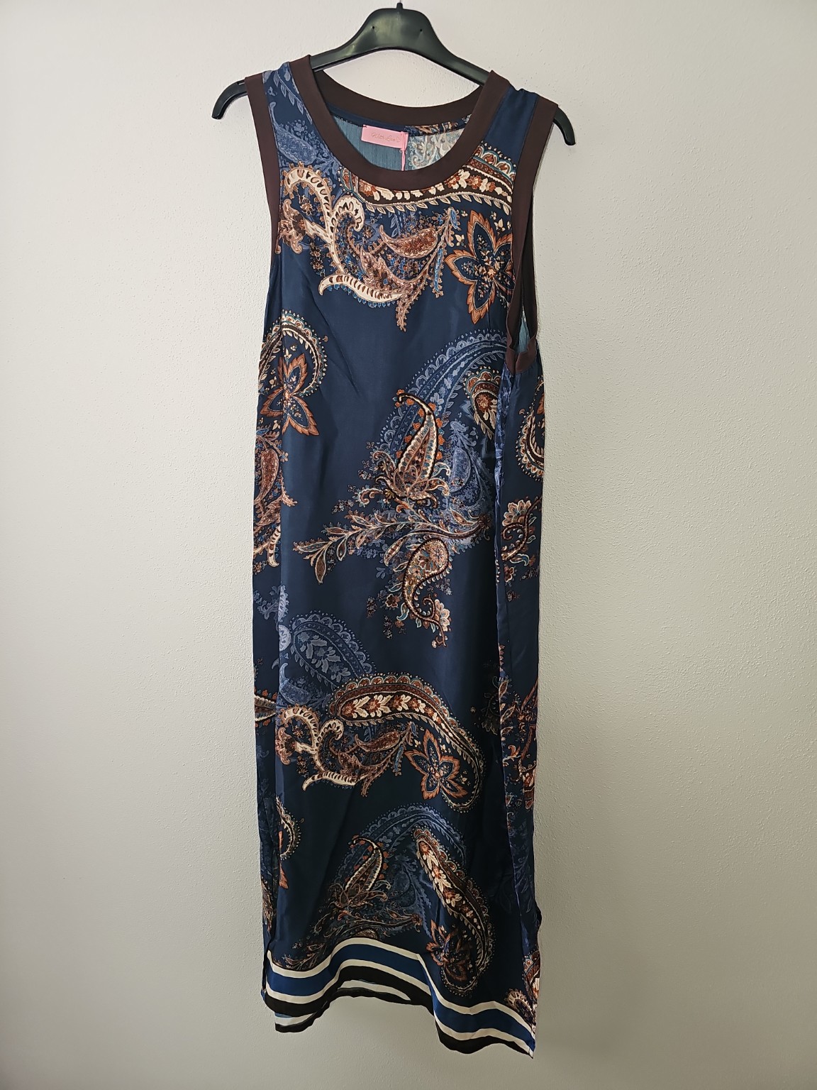 Satin-Kleid Evelina Paisley Made in Italy Viskose Qualtiät Gr. 34-40/42
