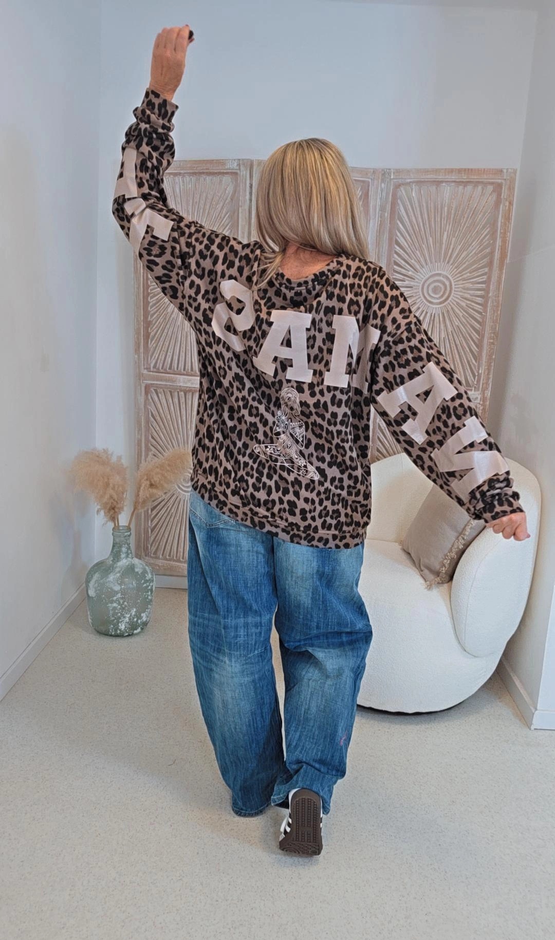 OVERSIZE SWEATER NAMASTE ALL DAMN DAY Made in Italy 34-44