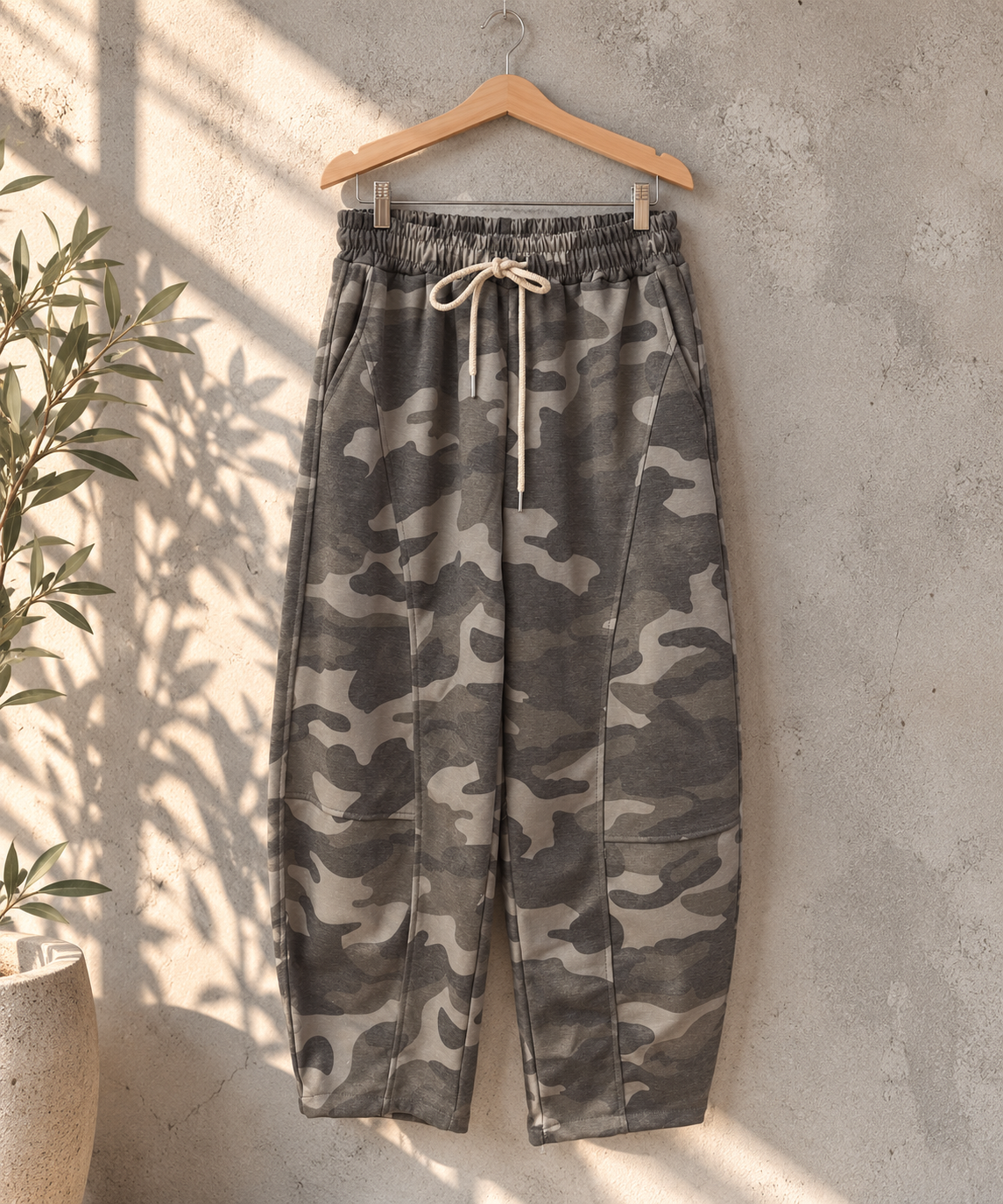 Ballon-Jogpant Amaris CAMOULFAGE HO0124 – lässige Basic Pants für jeden Tag Made in Italy 34-42/44