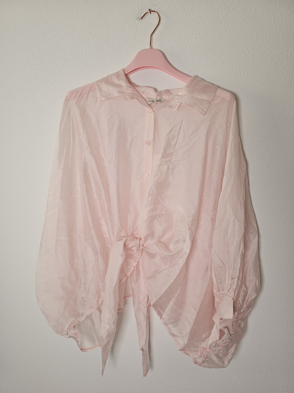 Exklusive Seidenbluse Nerea Uni leicht transparent zum Binden 34-42/44
