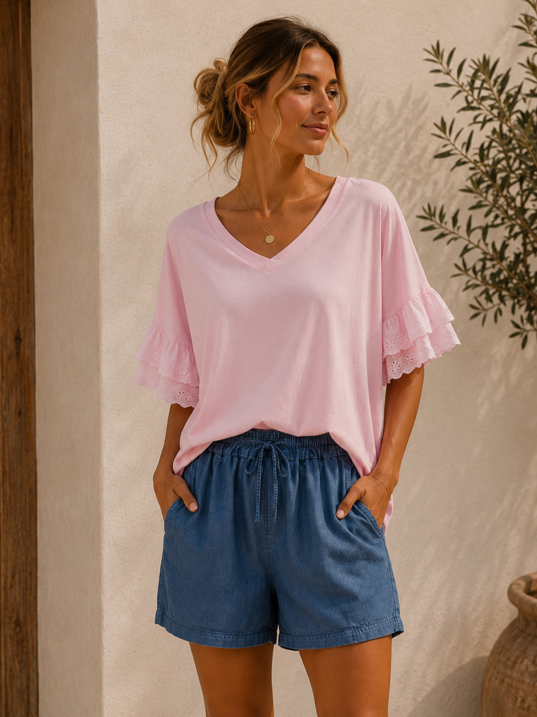 T-Shirt Maelle Rüschen Made in Itlay 34-40/42 Sommerschnapper – vom Umtausch ausgeschlossen