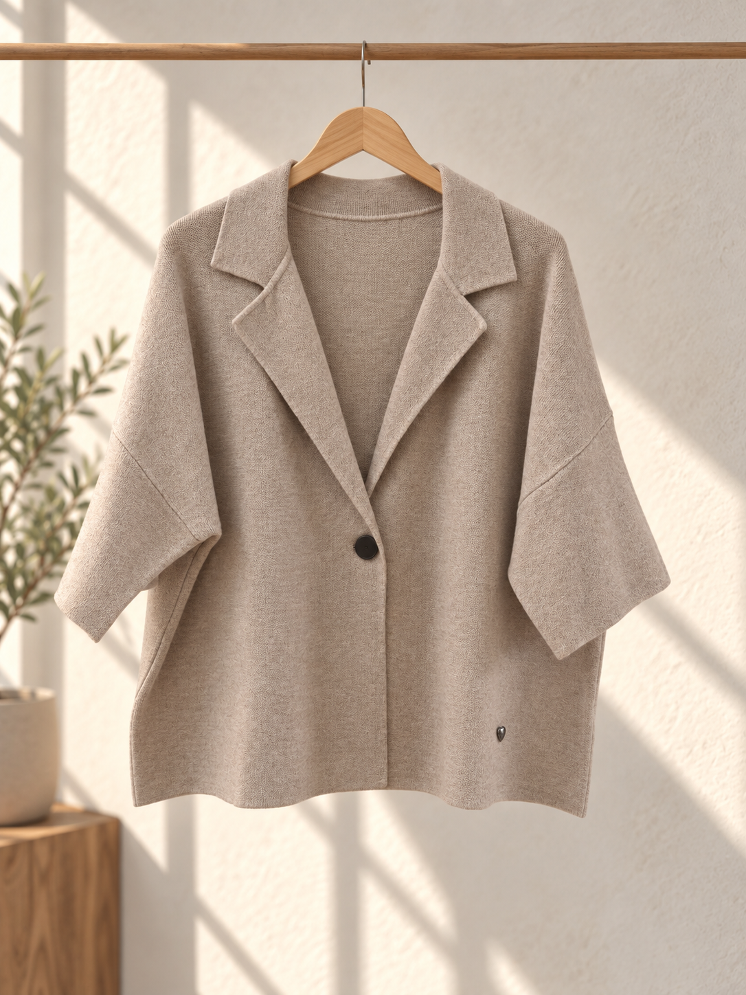 Kurzarm Strickblazer Uni I S0055 I 34-44