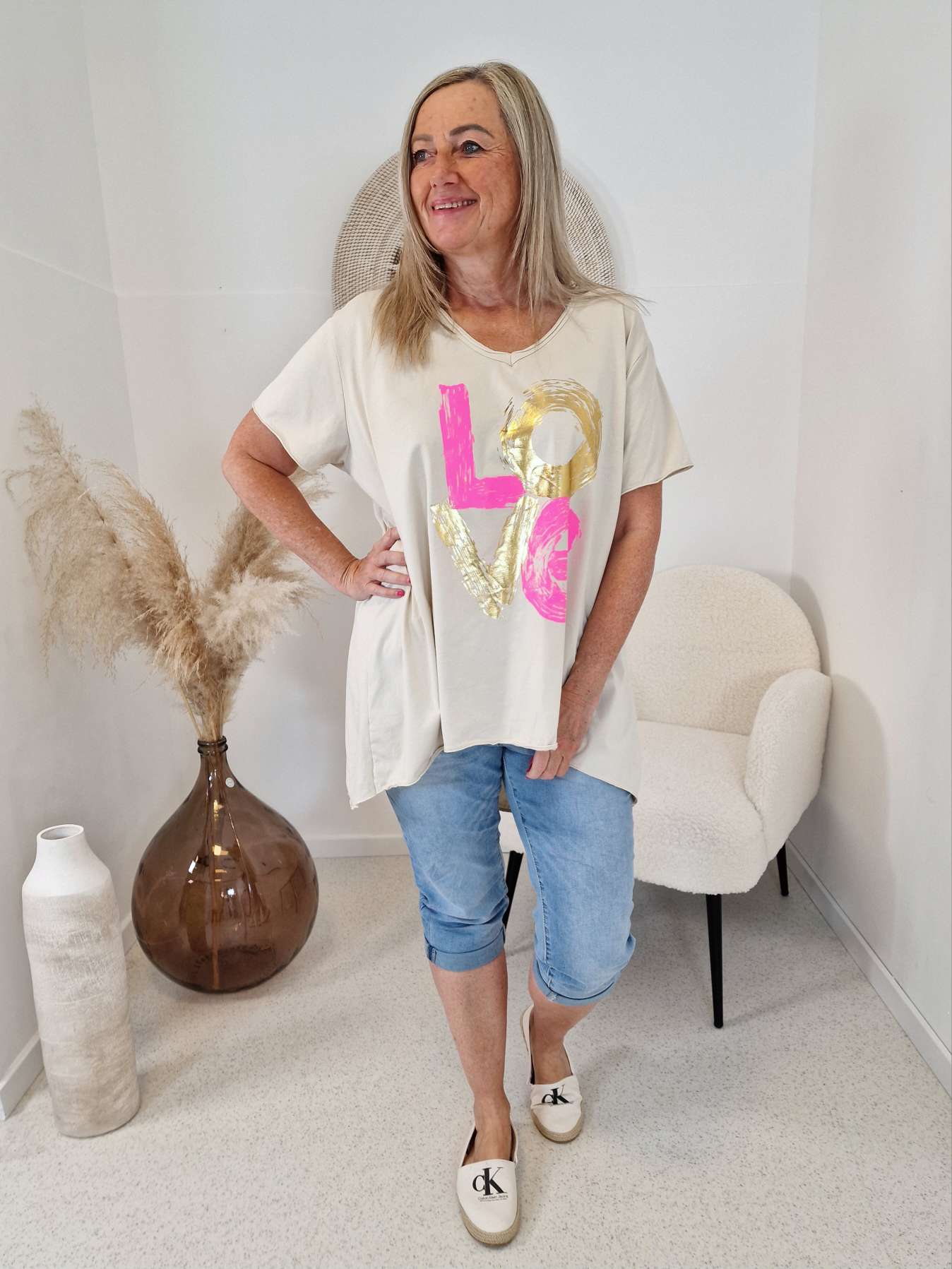 BASIC VOKUHILA SHIRT AMORE BEIGE 36 - 42 Made in Italy       