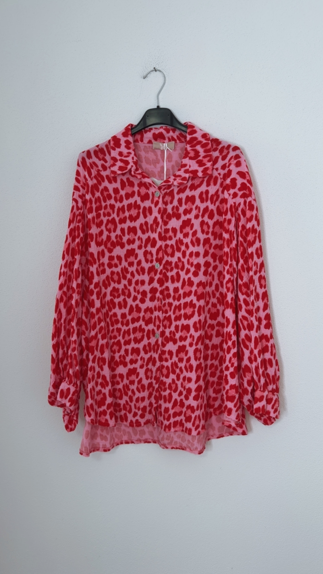 MUSSELIN BLUSE MEGAN LEO KURZ Made in Italy 34-44