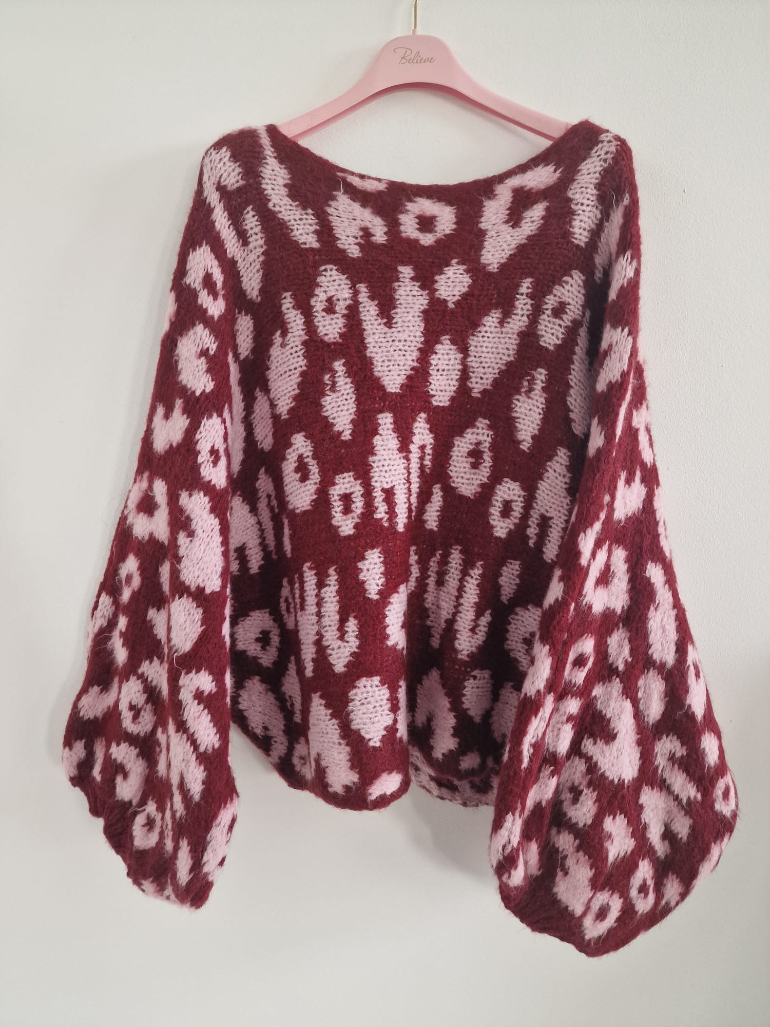 Strickpullover Leo-Look – Fledermaus-Style | Made in Italy | One Size bis ca. Gr. 44 | SP0086 Strick Pullover