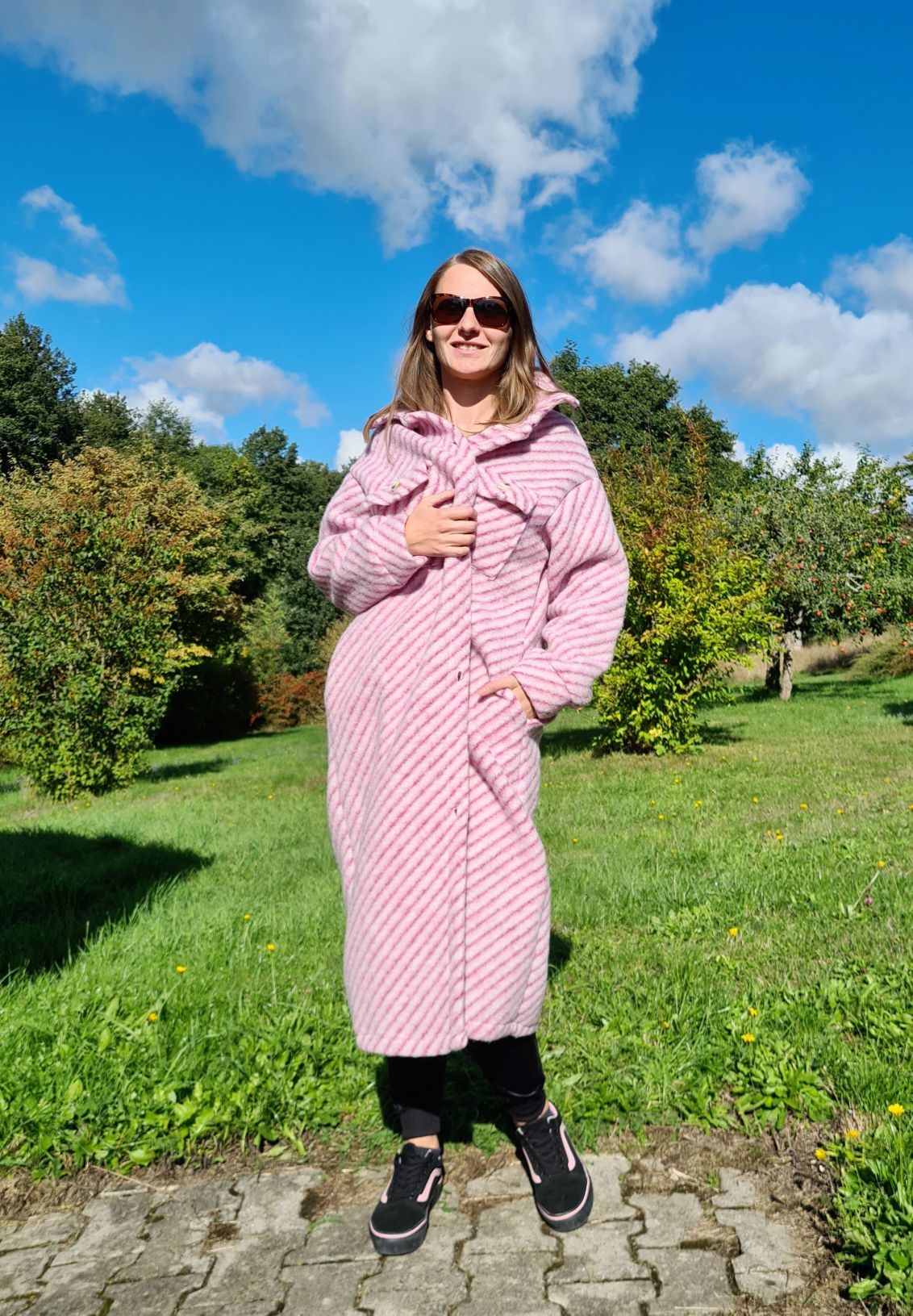 WOLL MANTEL PIA STRIPES BEERE 36-42 Made in Italy Winter Jacke Fleece Mantel COAT WOLL MANTEL PIA STRIPES BEERE 36-42 Made in Italy Winter Jacke Fleece Mantel COAT