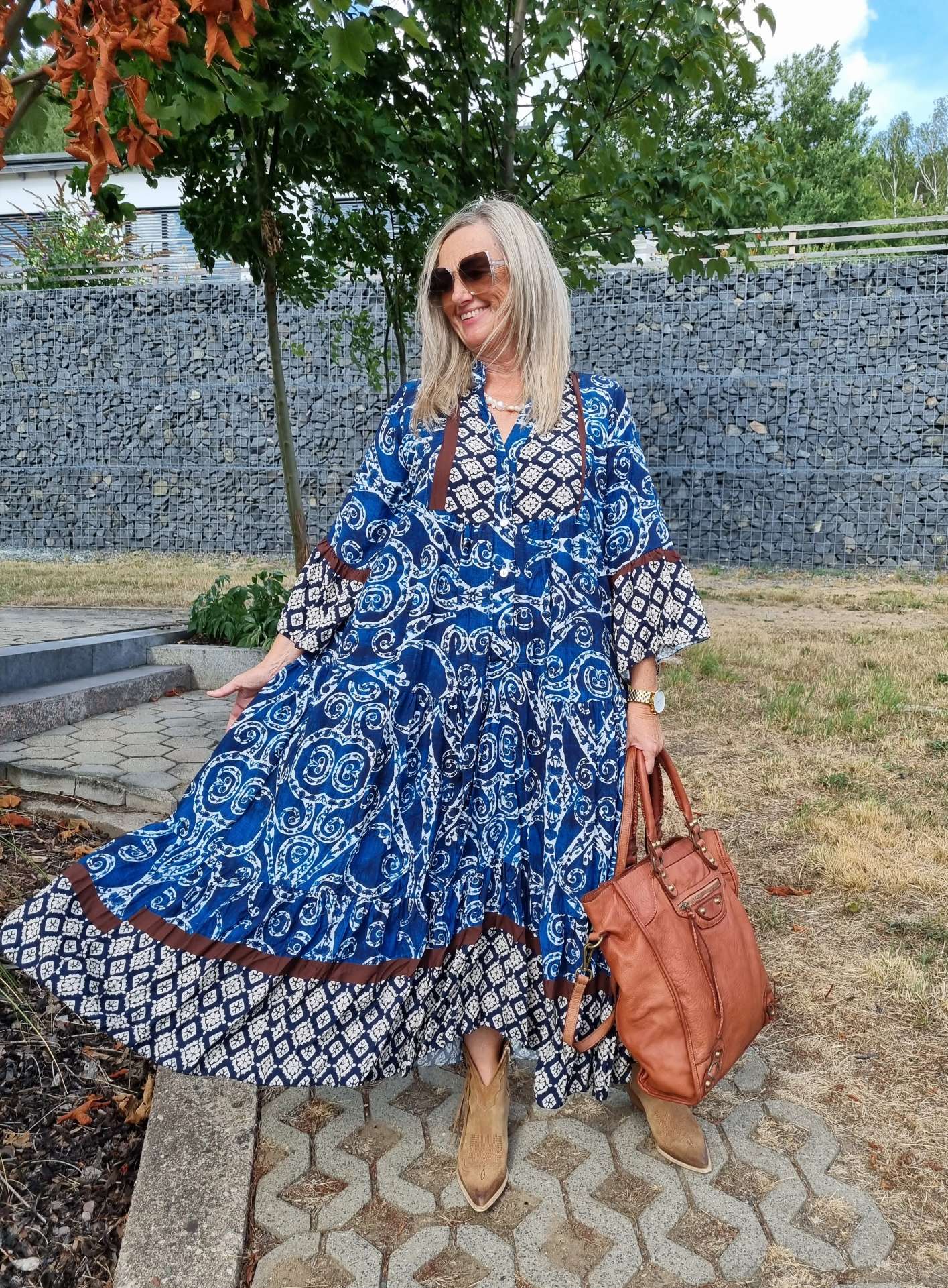 MAXI TUNIKA DRESS STROMBOLI BLAU 34-40/42 Made in Italy langes Kleid Hängerchen Tunikakleid MAXI TUNIKA DRESS STROMBOLI BLAU 34-40/42 Made in Italy langes Kleid Hängerchen Tunikakleid