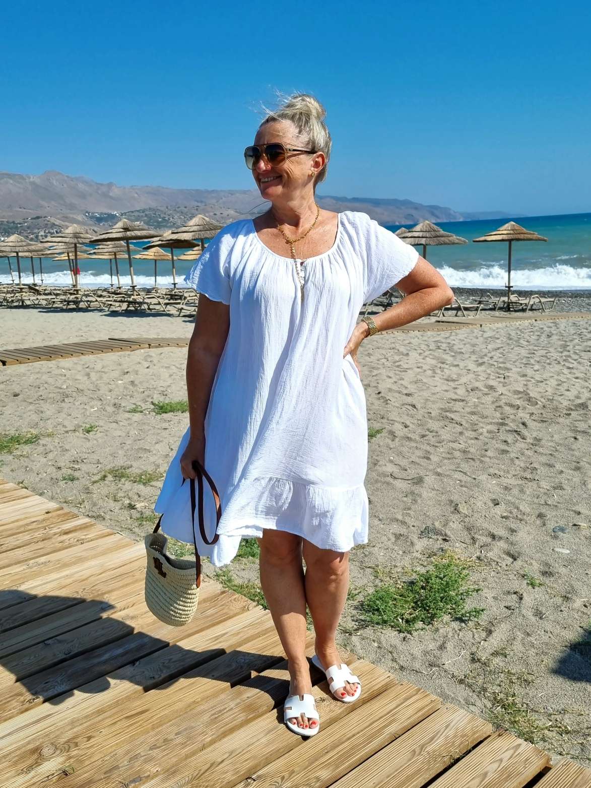 MIDI DRESS CAPRI WEISS 34-42 Made in Italy kurzesTunika Kleid Oversize Longbluse Sommerkleid MIDI DRESS CAPRI WEISS 34-42 Made in Italy kurzesTunika Kleid Oversize Longbluse Sommerkleid