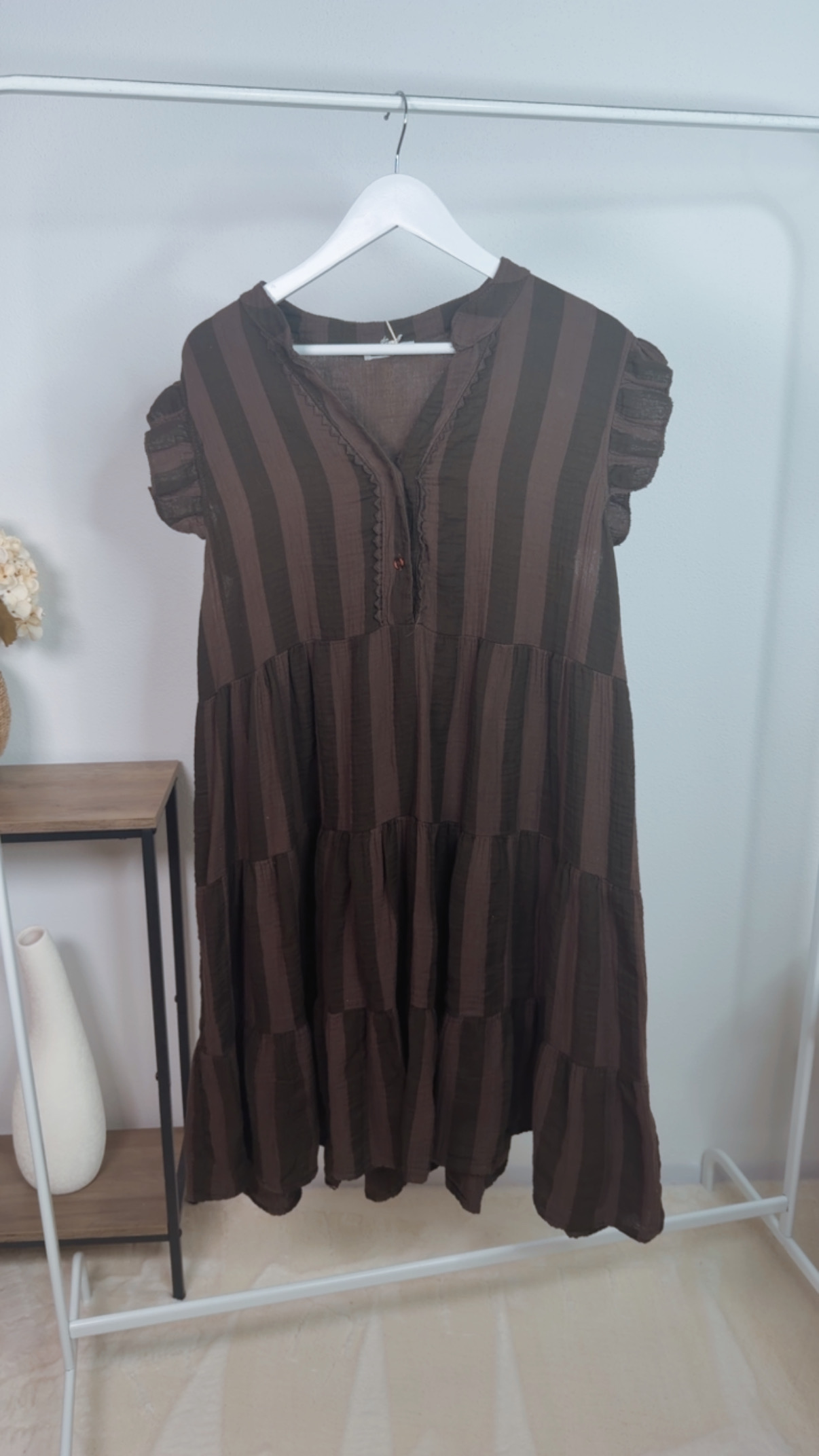 Musselin-Kleid Zelina Blockstreifen Made in Italy 34-42/44