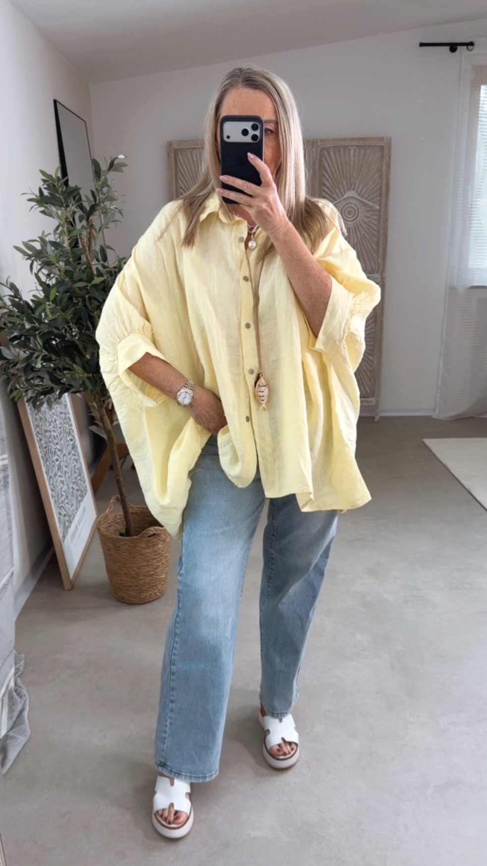 💛🌿✨ Leinenbluse Virelia Batwing Made in Itlay 34-44/46