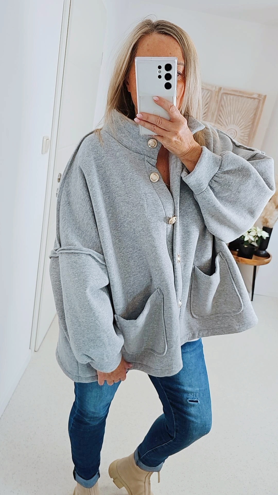 OVERSIZE SWEATSHIRT JACKE VERONA Made in Italy 34-46 Sweatshirtjacke OVERSIZE SWEATSHIRT JACKE VERONA Made in Italy 34-46 Sweatshirtjacke