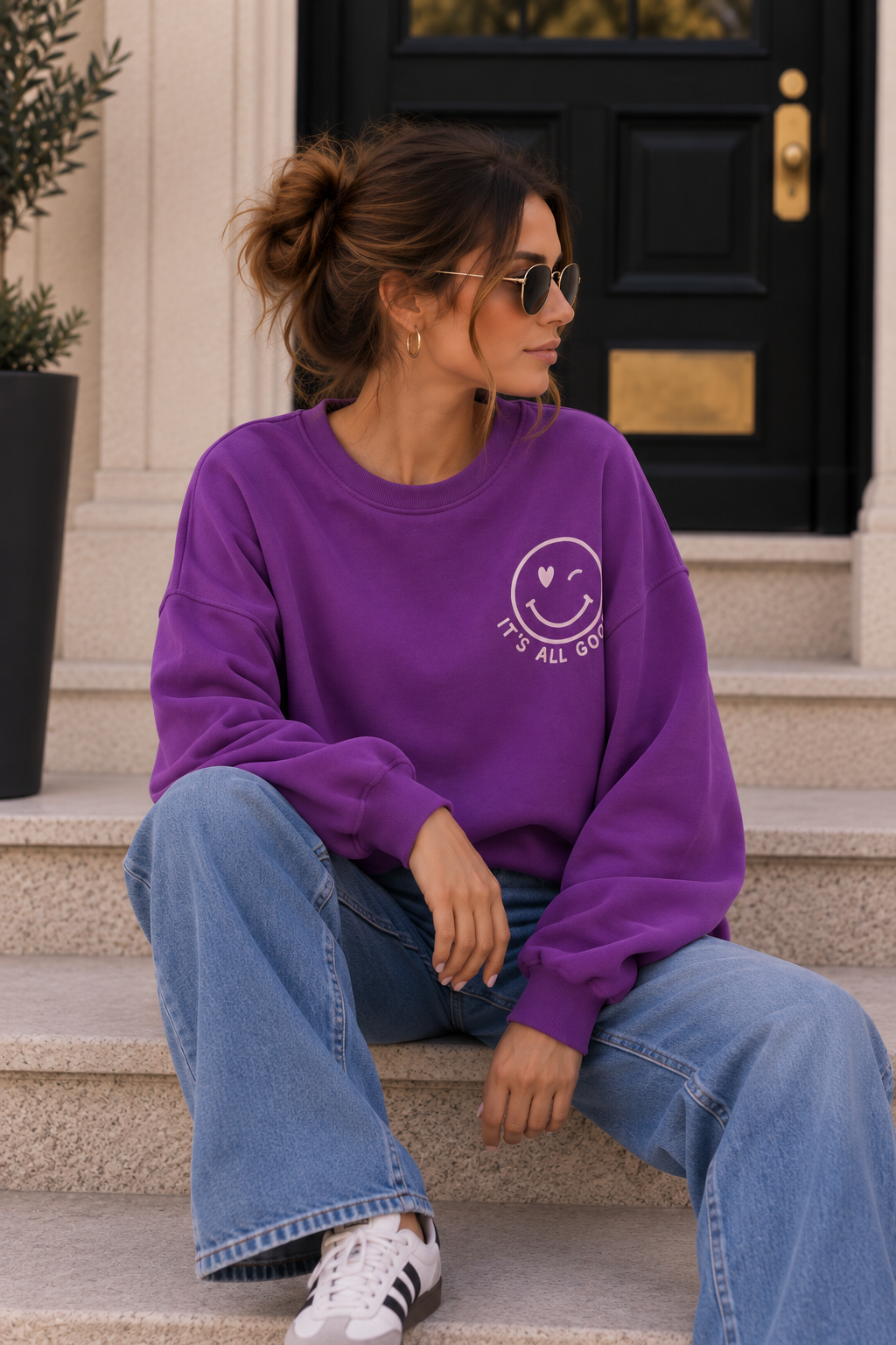 Sweatshirt „Happy Vibes NINA“ – Made in Italy