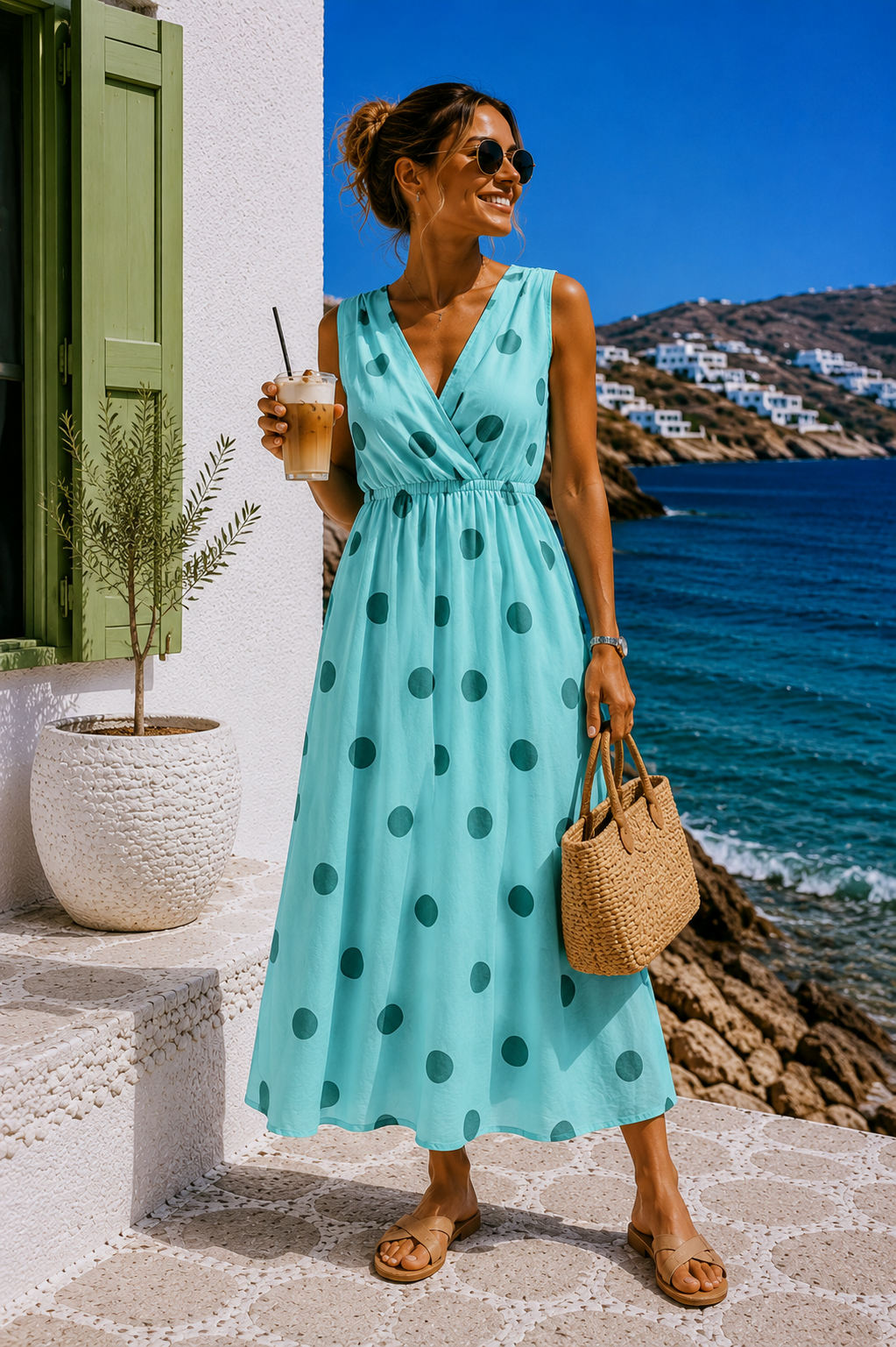 Maxi-Kleid Belladonna Polka Dots Made in Italy 34-42