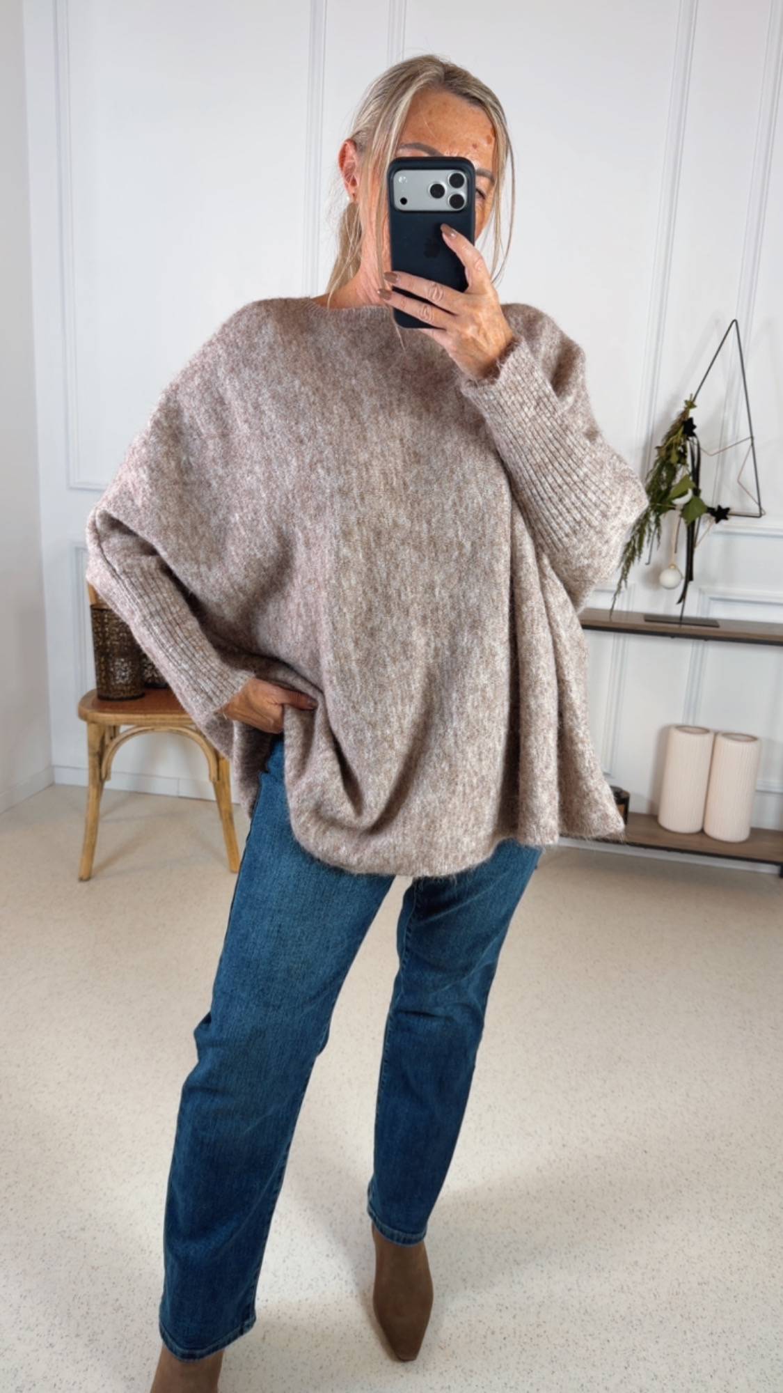 OVERSIZE ALPAKA PULLOVER MAREN 34-48/50 Made in Italy Strick / Knit Sweater