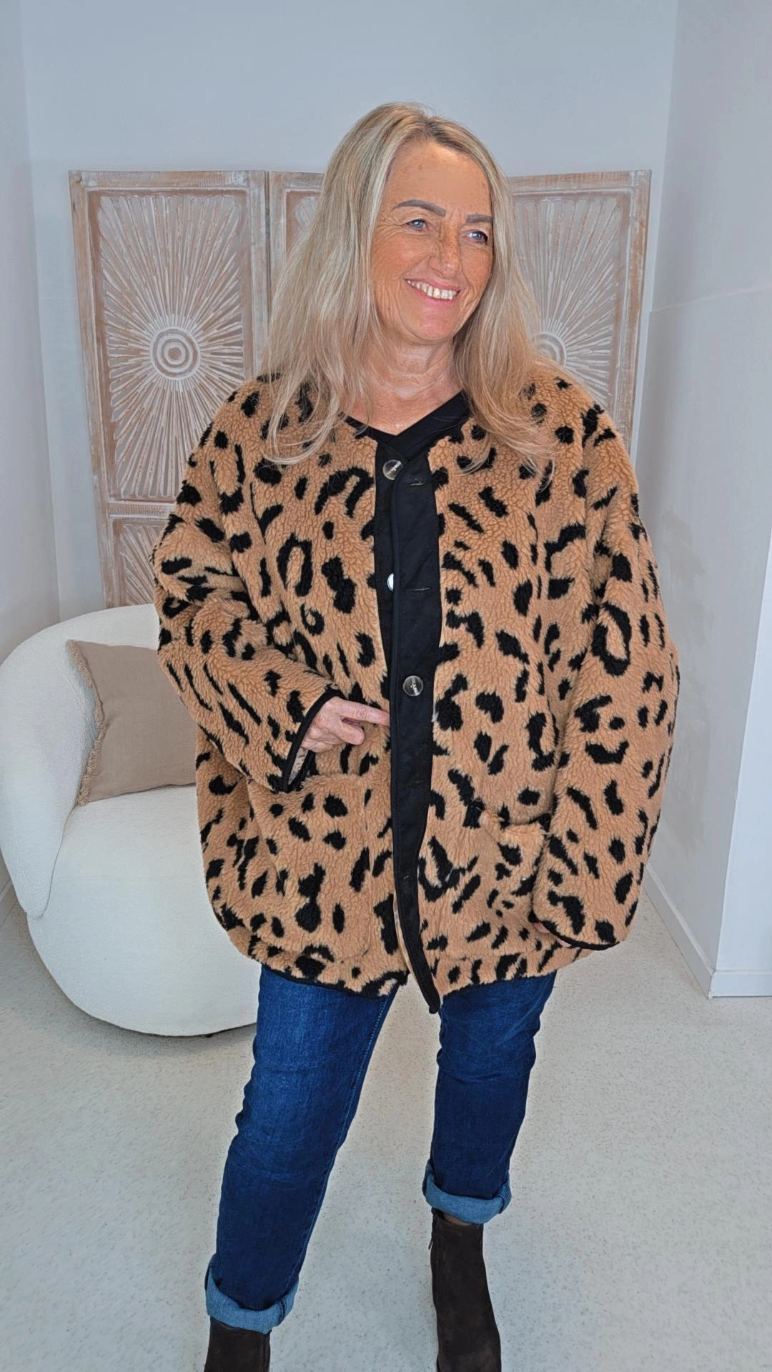 OVERSIZE LEO-TEDDY JACKE SONTJE Made in Italy 34-48/50