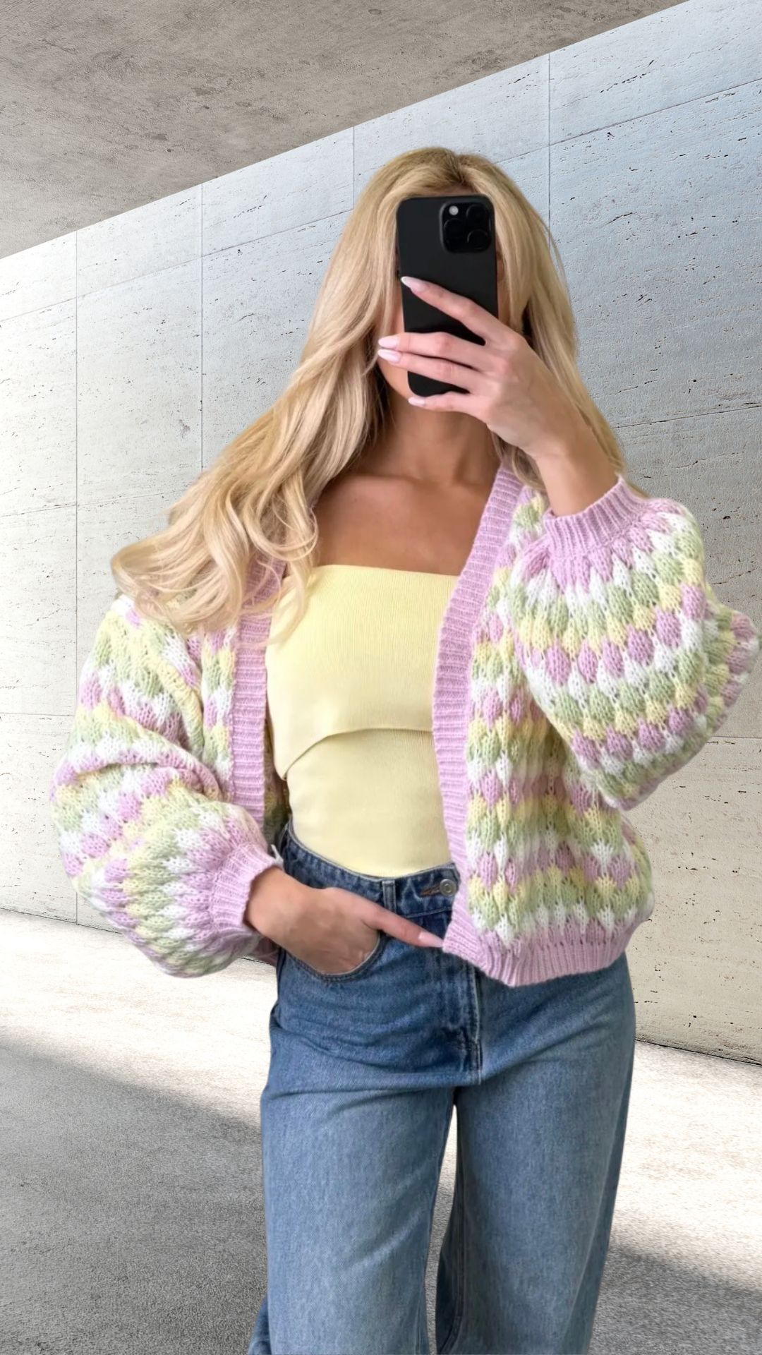 DREAMY PUFF CARDIGAN AURORA Italy Style Rainbow Colours 34-42