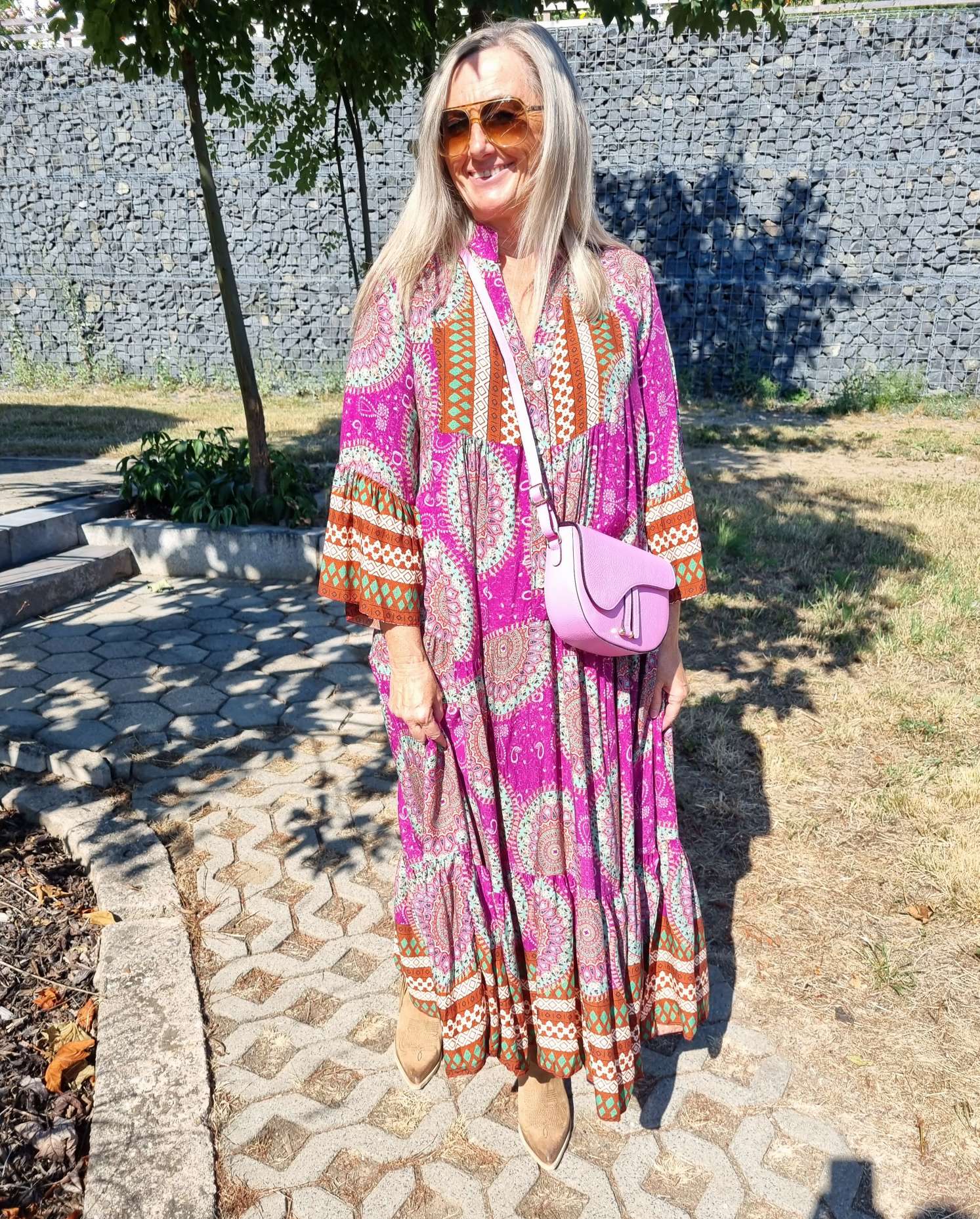 MAXI TUNIKA DRESS MICAELA PINK 34-42 Made in Italy langes Kleid Hängerchen Tunikakleid MAXI TUNIKA DRESS MICAELA PINK 34-42 Made in Italy langes Kleid Hängerchen Tunikakleid
