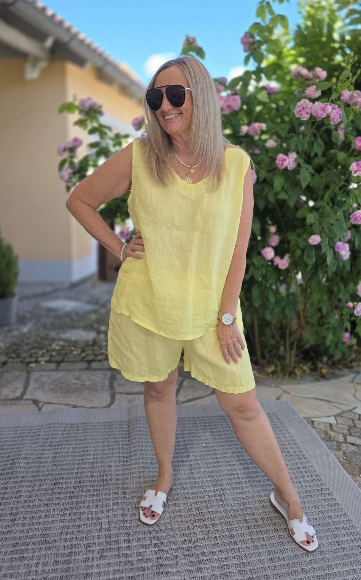 LINEN SHORTS BONITA KURZ Made in Italy 34-42 Leinenshort