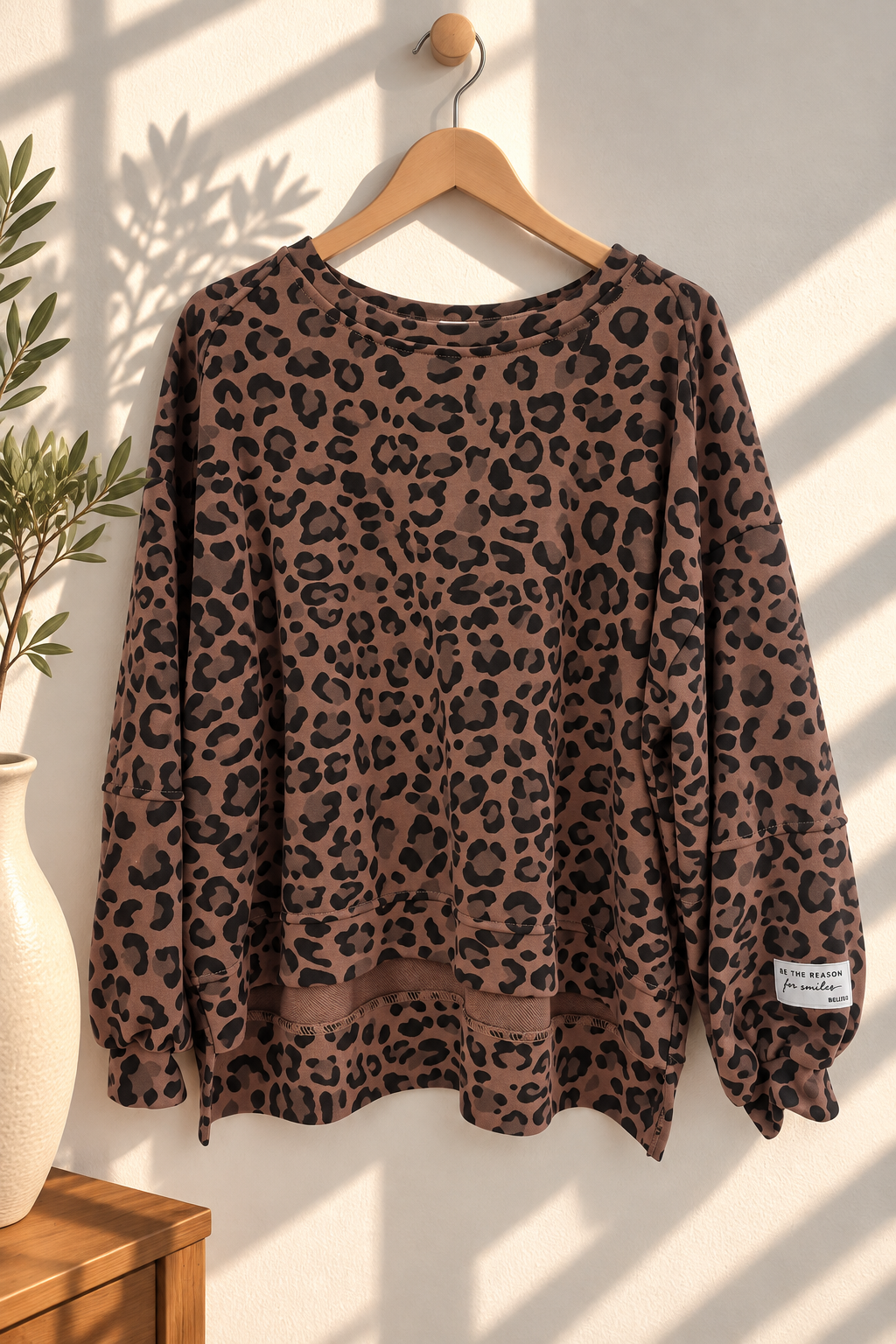 Leo Sweater mit Patch – SW0093 Made in Italy Gr 34-42