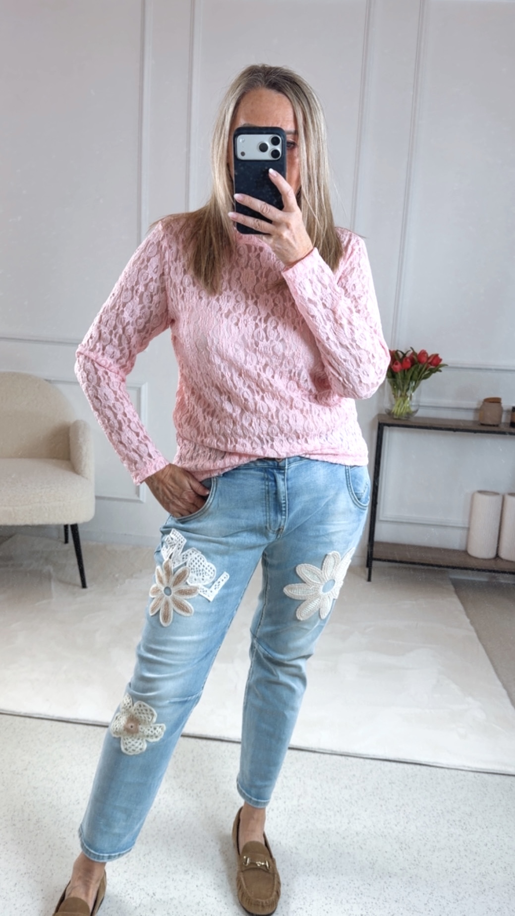 SPITZENTOP ELVA LONG Made in Italy 34 - 42