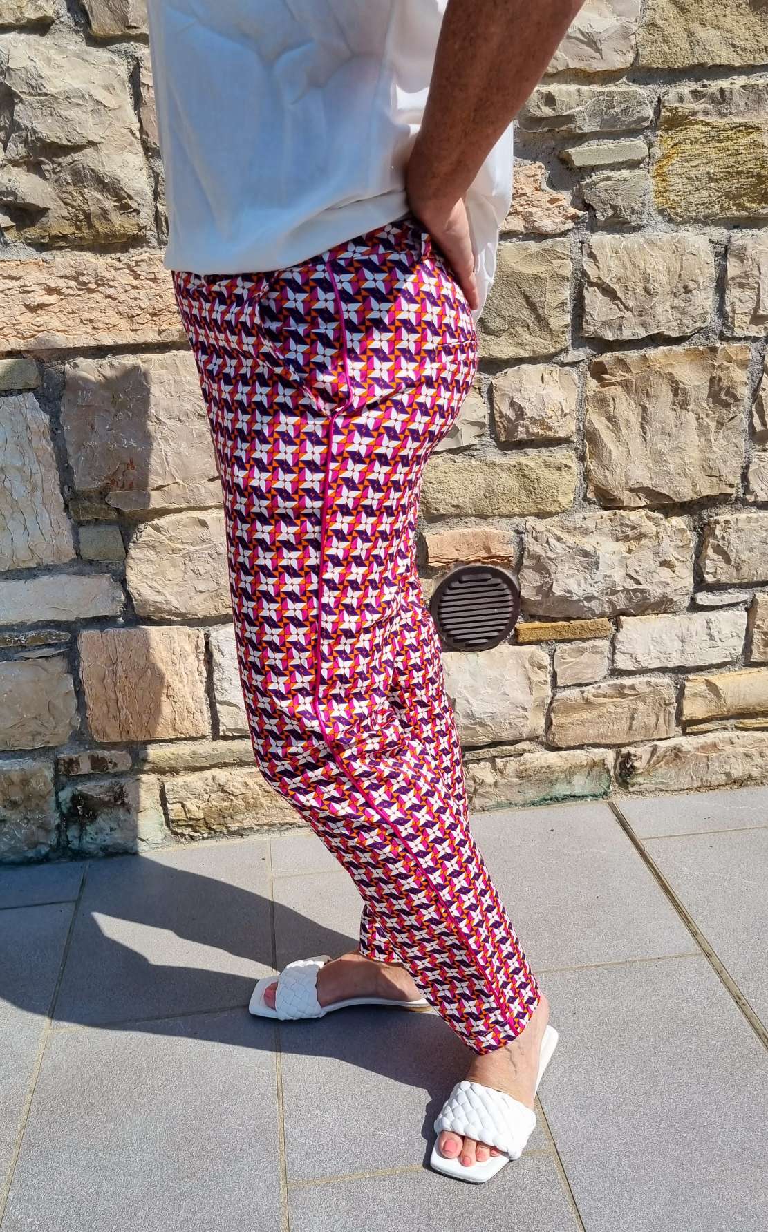 BASIC PANT VIVIAN PINK - Made in Italy dünne Sommer Hose Jogpant Variantenartikel BASIC PANT VIVIAN PINK - Made in Italy dünne Sommer Hose Jogpant Variantenartikel