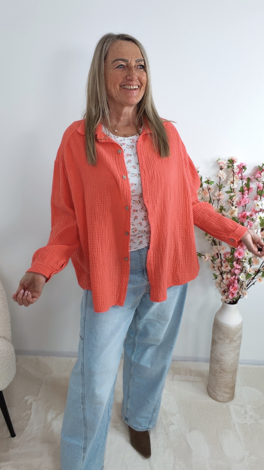 🌼 Musselin Bluse „Sunny Breeze“ UNI 34- 44/46  Made in Italy